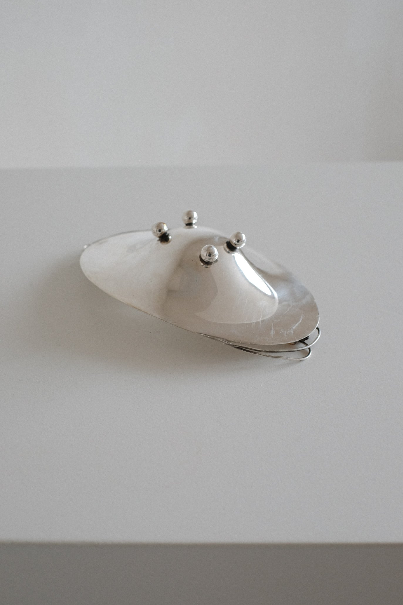 Small Silverplated Bowl — top view showing rounded shape on white surface