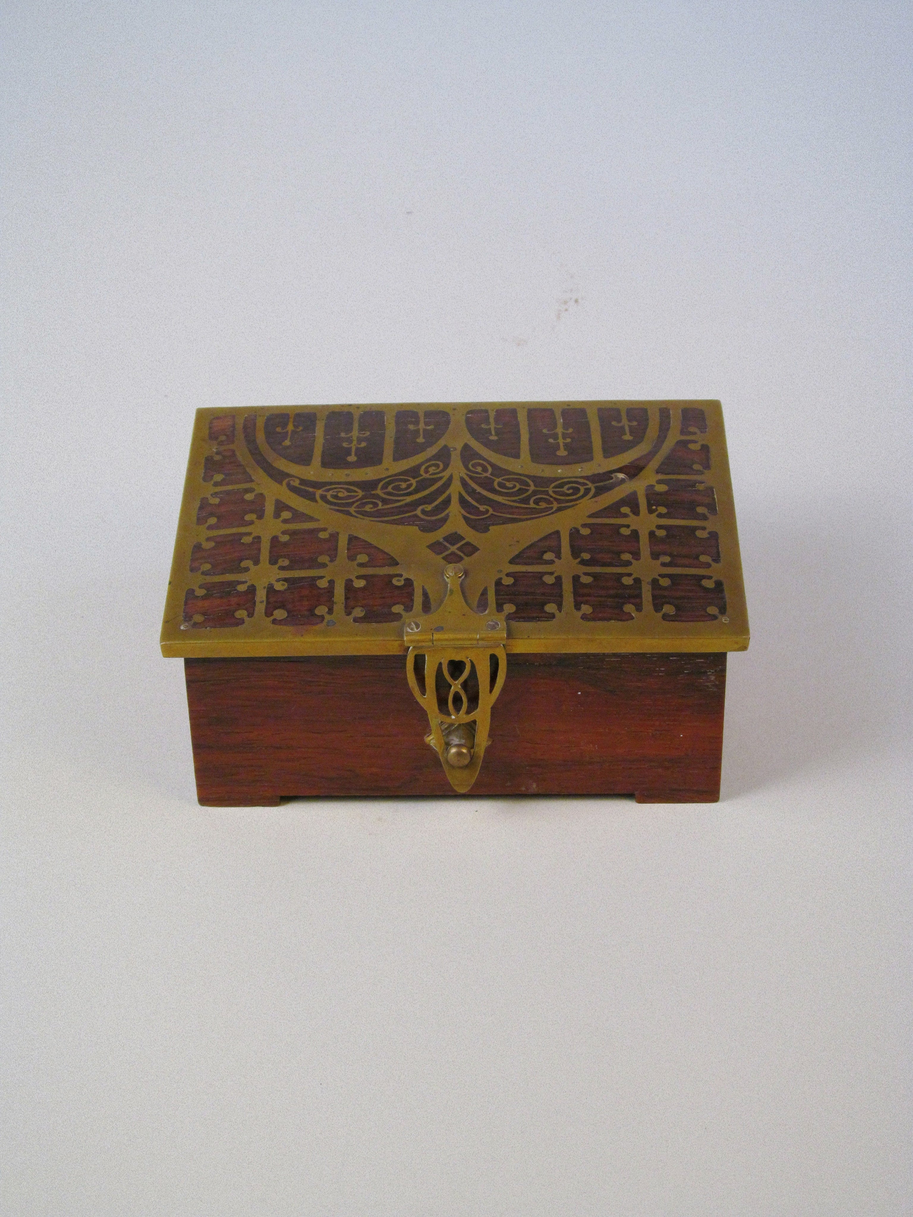 Seccessionist Cigar Box c.1910 With Contents by Myakin | The Oblist — wooden box with brass lid