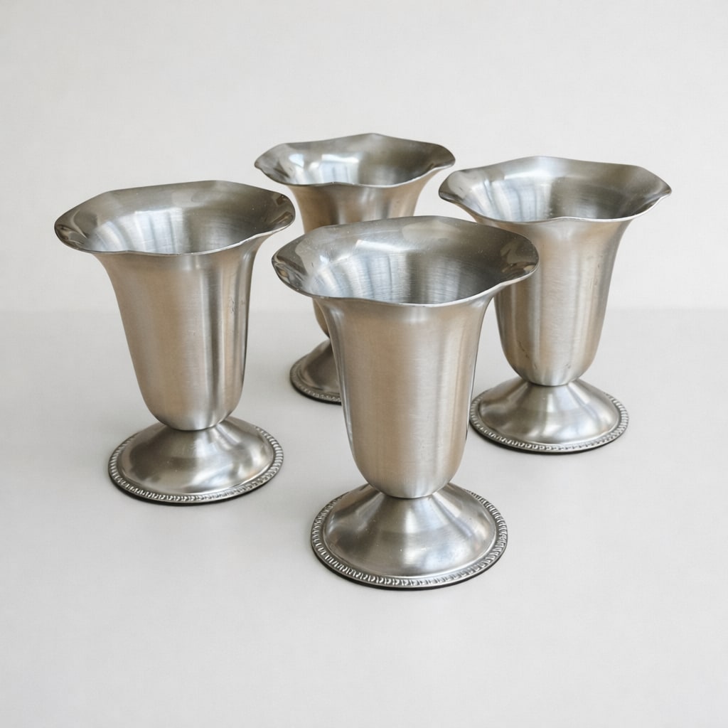 Belgium Stainless Steel Goblets — detail view