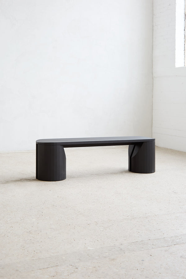 Solid Wood Barrow Bench — side angle
