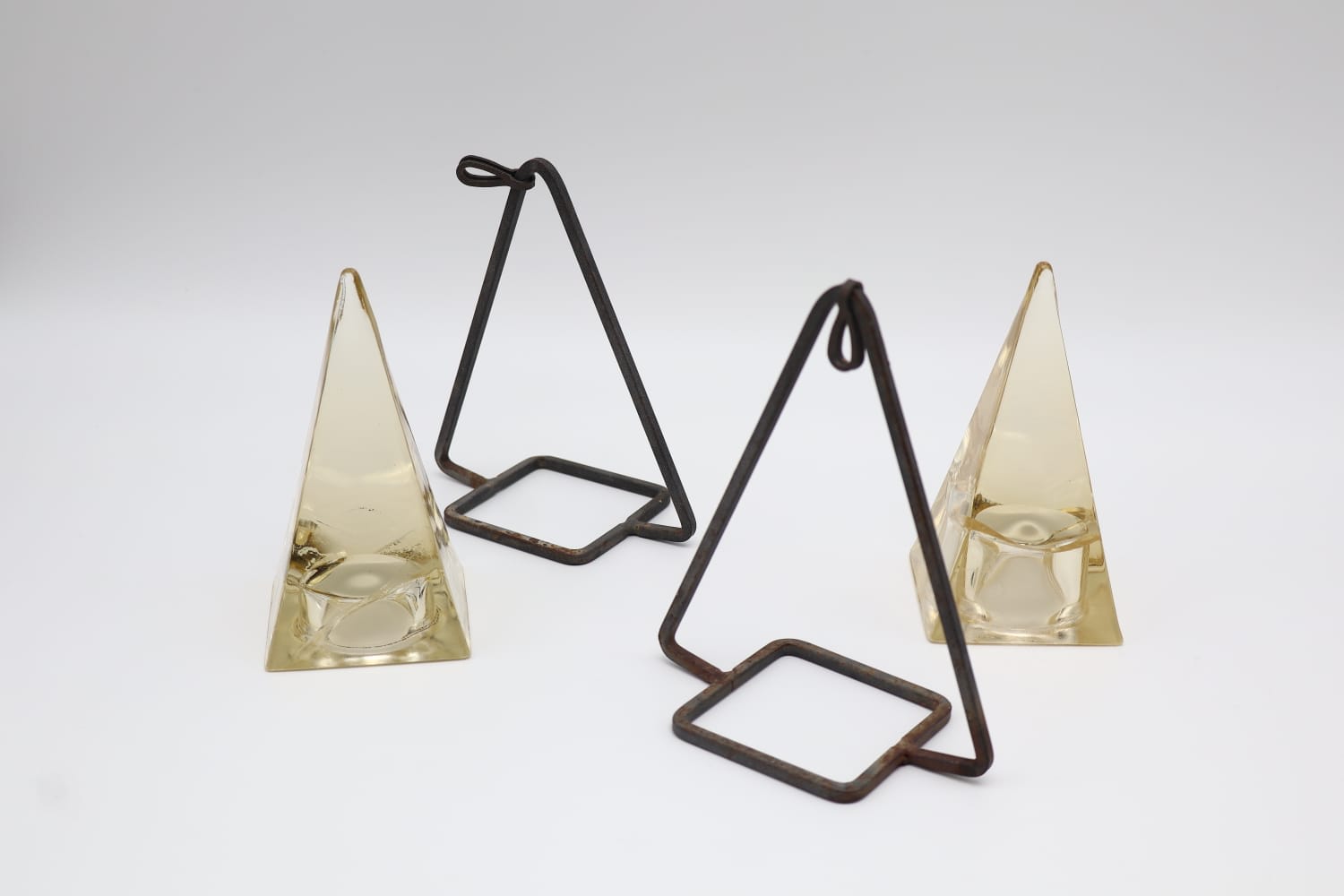 Postmodern Geometric Wall-Mounted Tealight Holders – Set of 2 — side angle