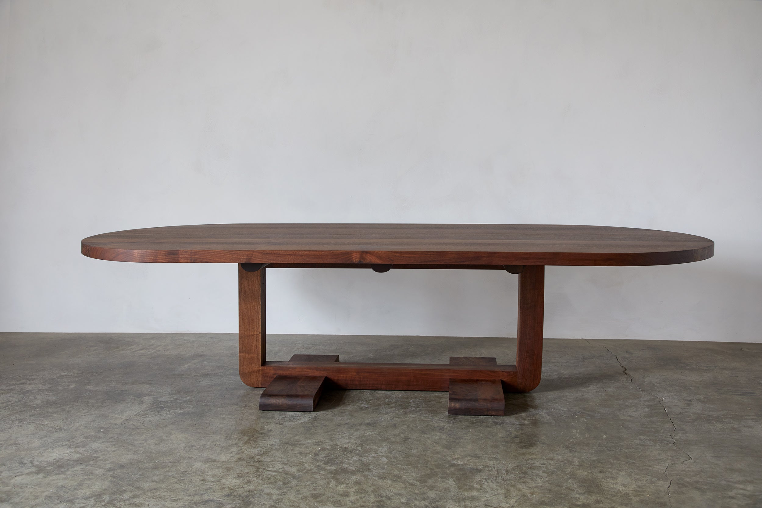 Alpen Long Dining Table — side view highlighting rich walnut finish