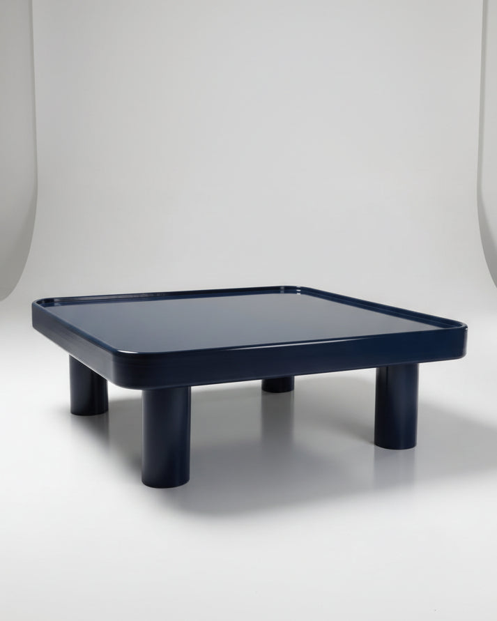 017 Deep Navy Lacquer Coffee Table by No Age Studio LLC  | The Oblist