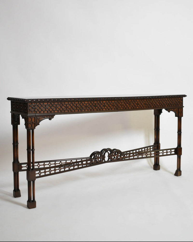 Carved Wood Console Table, XIXth c. — detail view