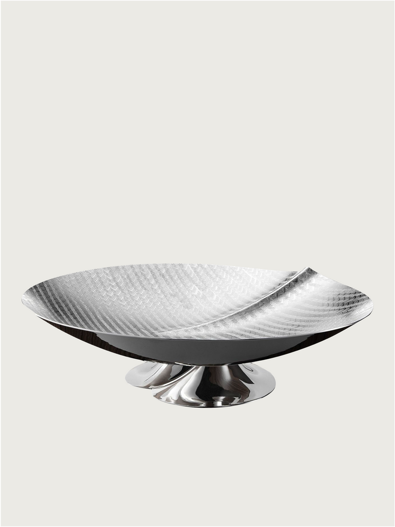 Sculptural Centerpiece Bowl – Silver-plated by zanetto | The Oblist — silver metal, modern design