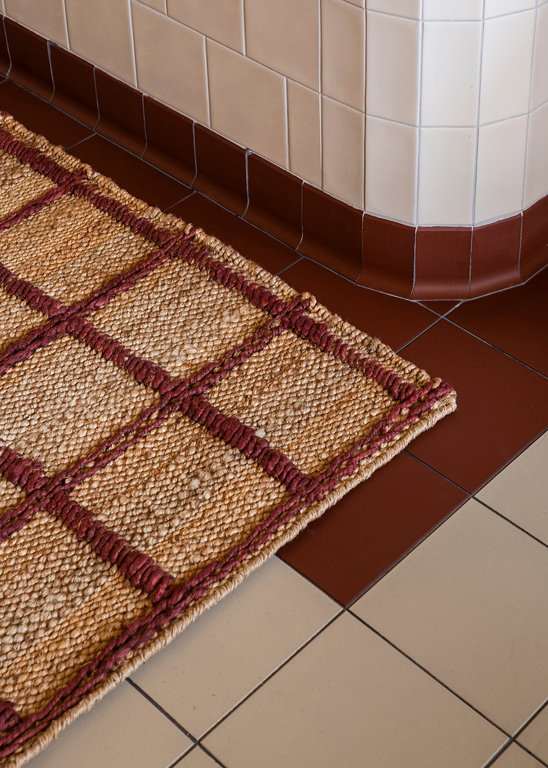 'Strata' Braided Jute Rug, Burgundy — additional view