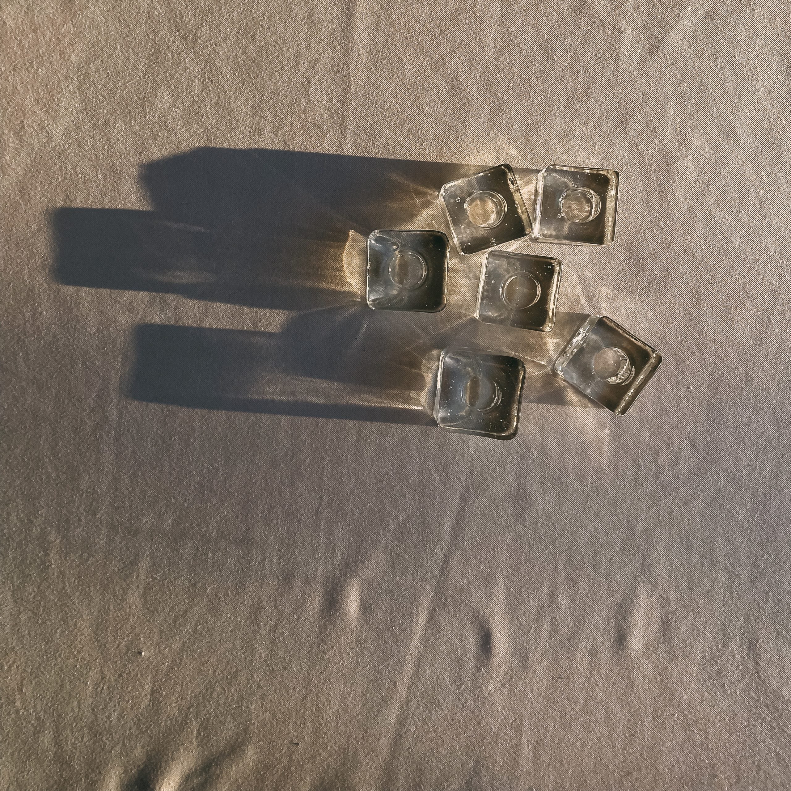 Brutalist Glass Candle Holders (set of 6) — detail view