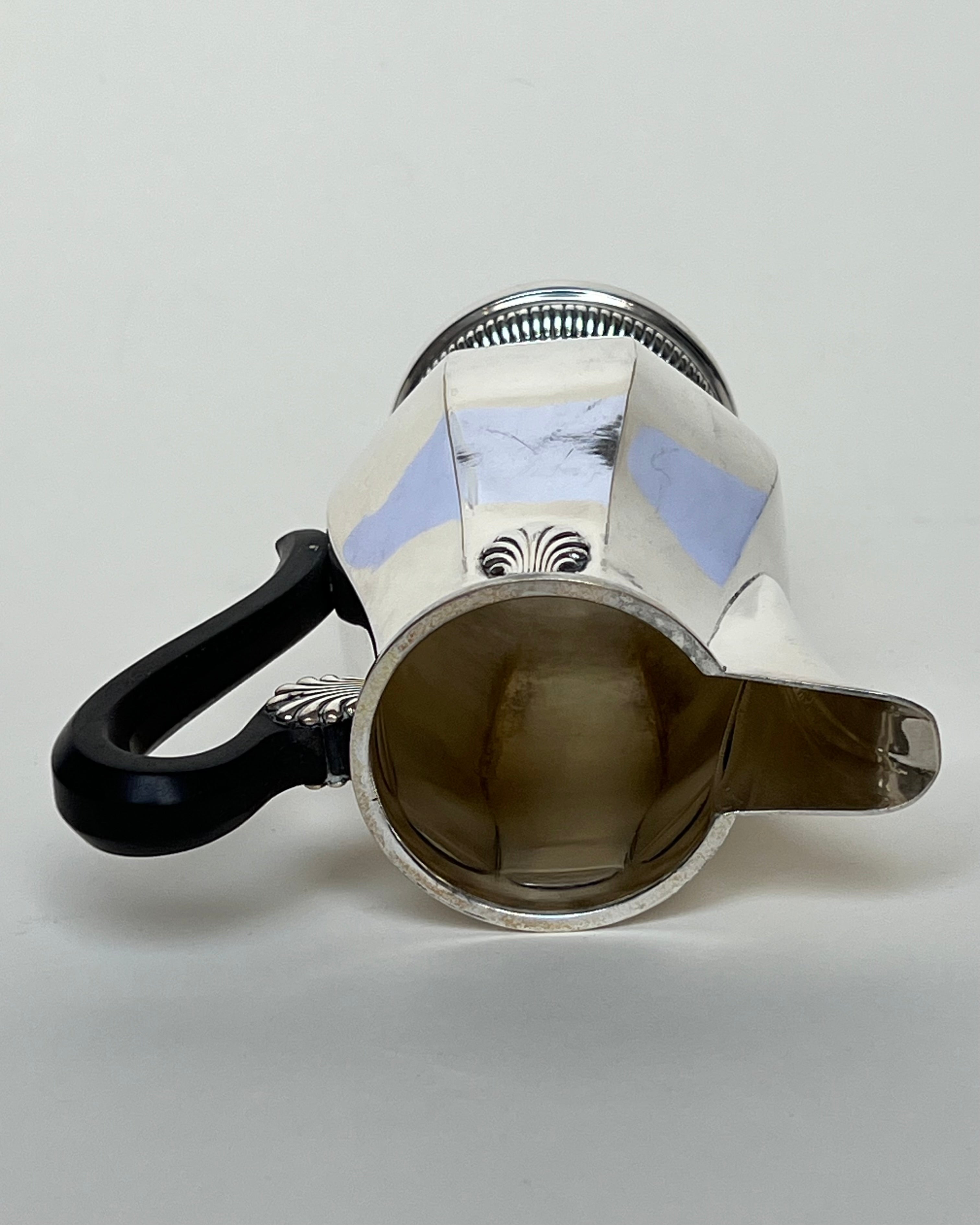 Hammered Silver Coffee Cream Jug — close-up