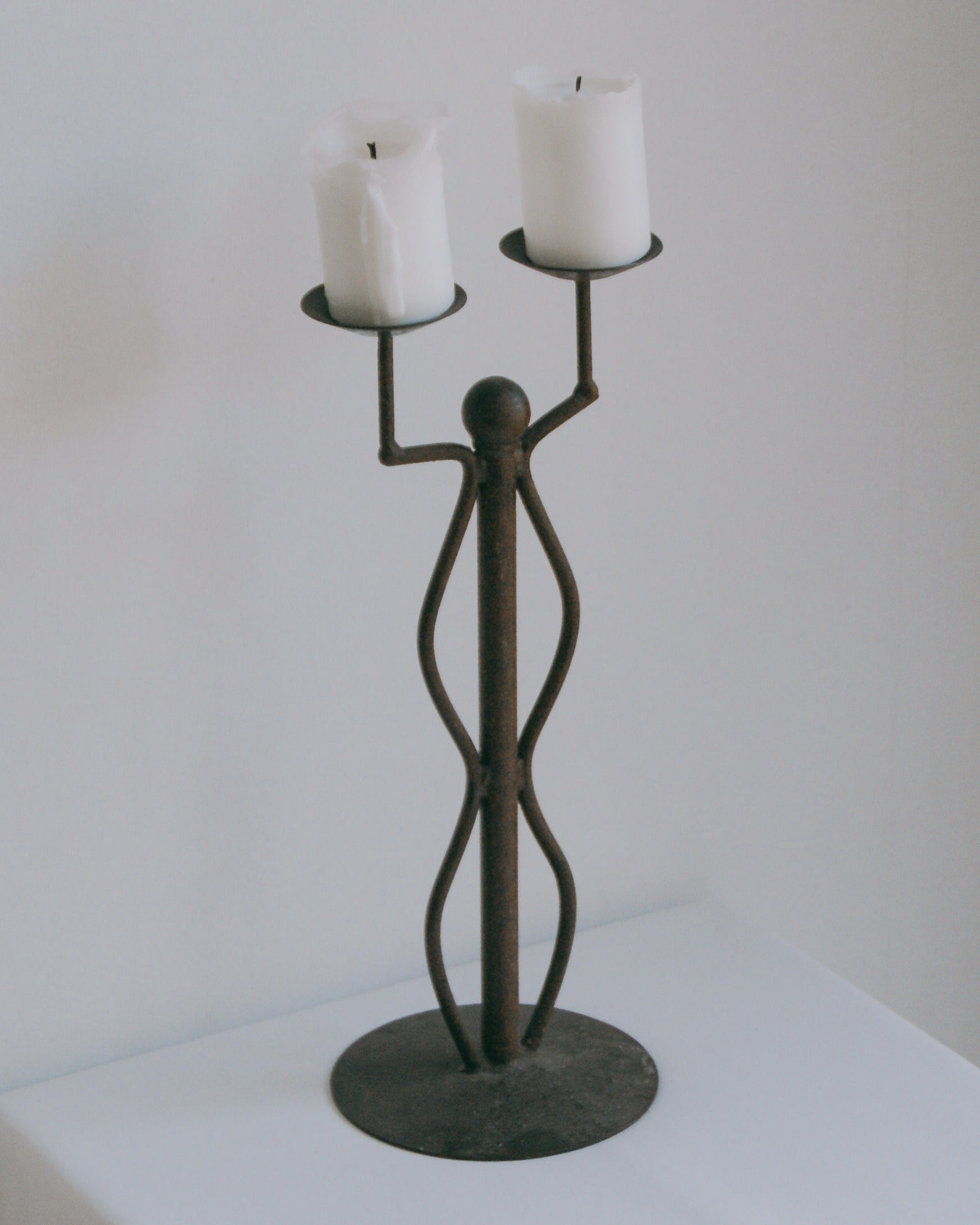 Iron Two Armed Candelabra — detail view