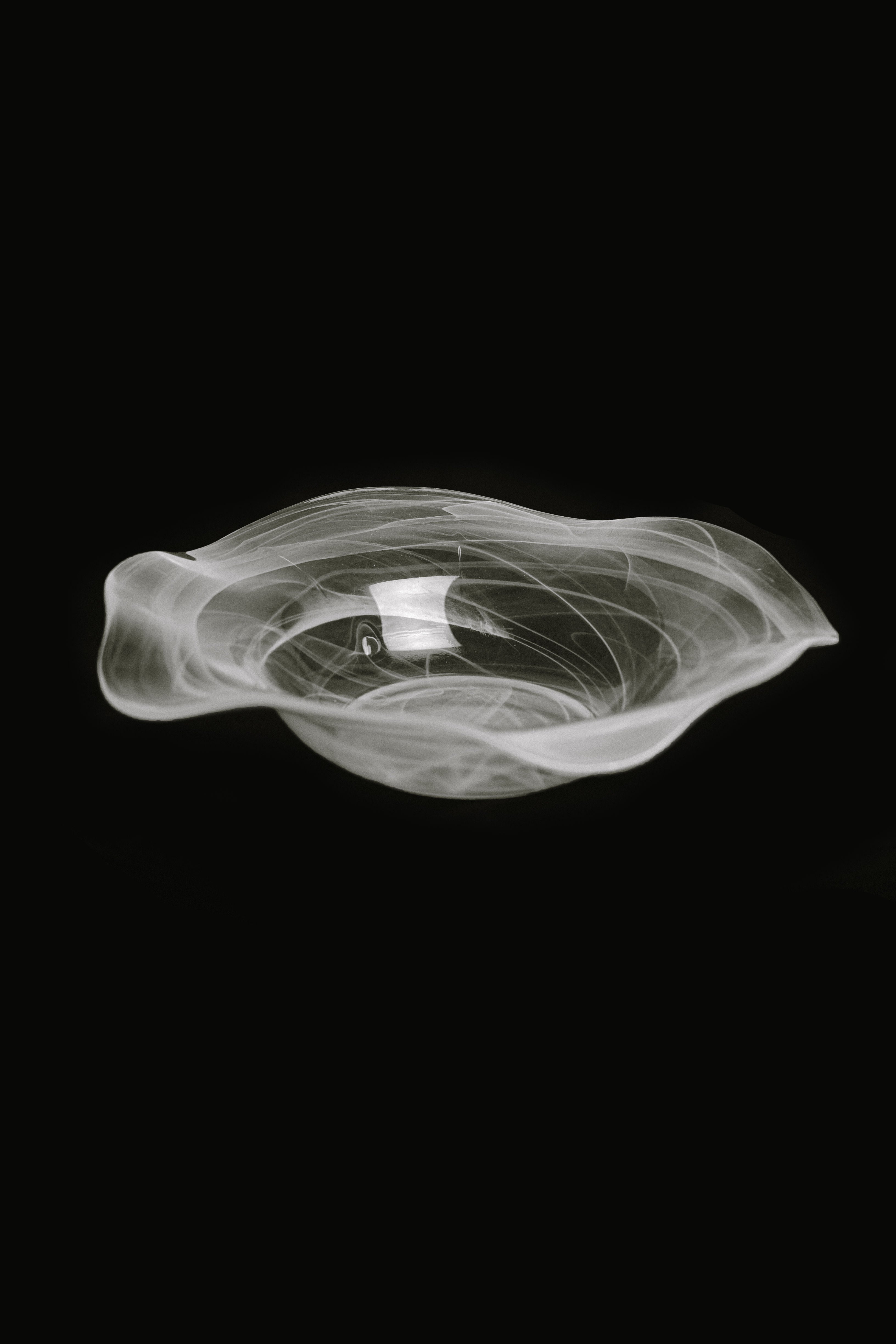 Swirl Glass Bowl — close-up view of translucent glass texture
