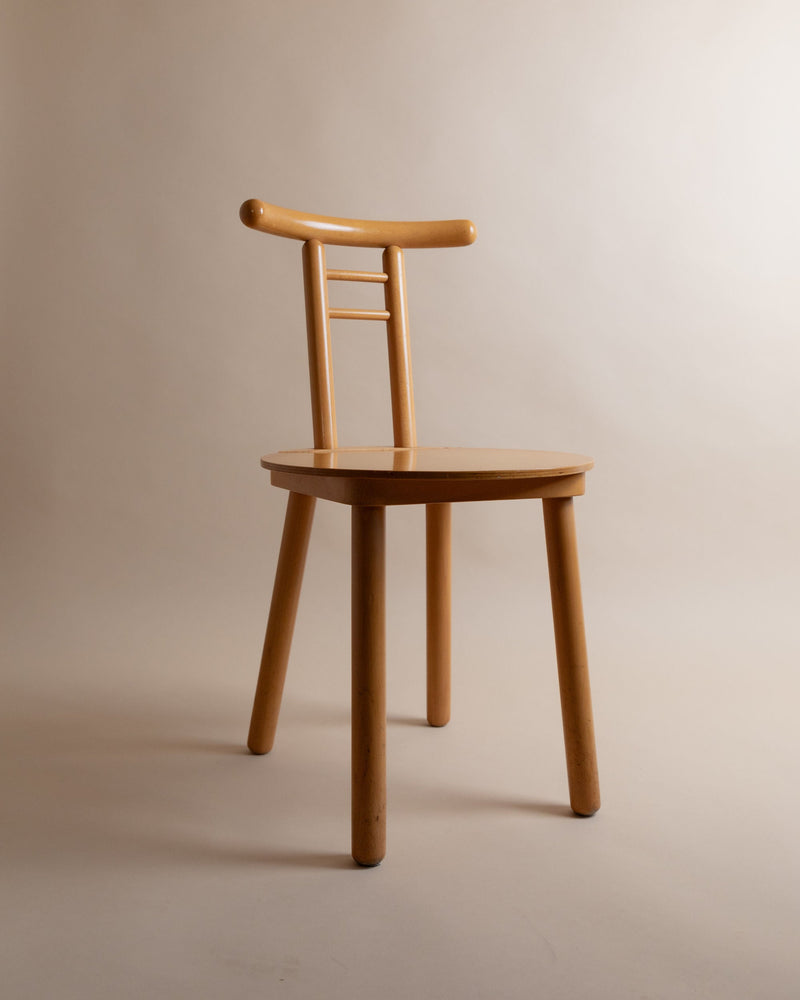 Wooden Chair - Minimalist Design, Italy 80s by Bottega Jacobs | The Oblist — light wood, vintage design