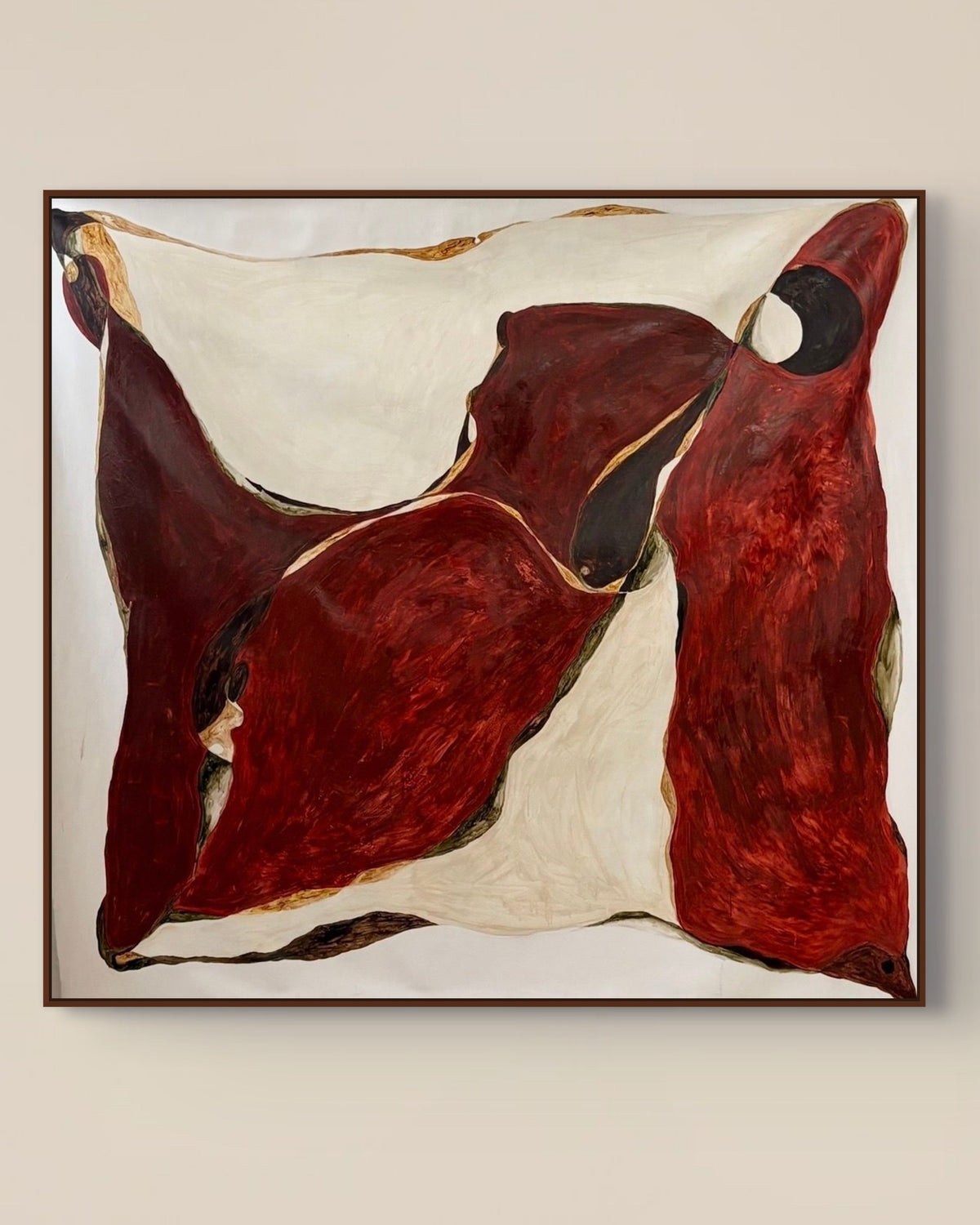 Cinnabar Red  Canvas Painting Scandinavian Modern Style by Anna Mörner | The Oblist