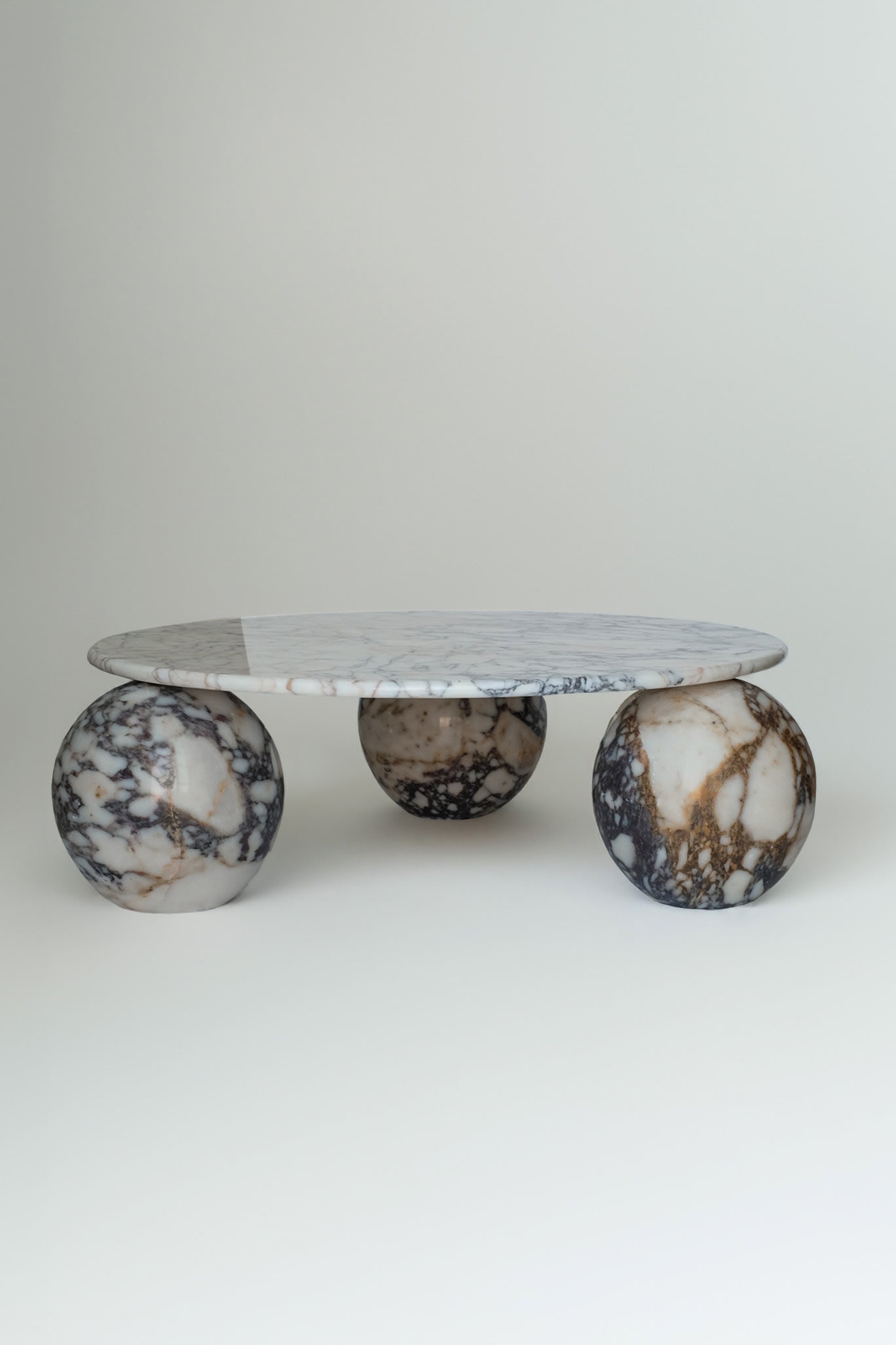 Sculptural Calacatta Viola Coffee Table — lifestyle setting