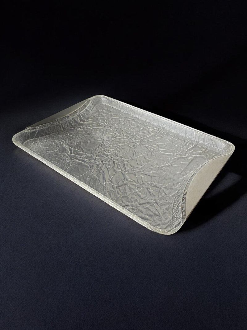 Willy Rizzo Style Ice Effect Lucite Tray, Italy, circa 1970's by Malamar Studio | The Oblist — clear lucite, vintage design