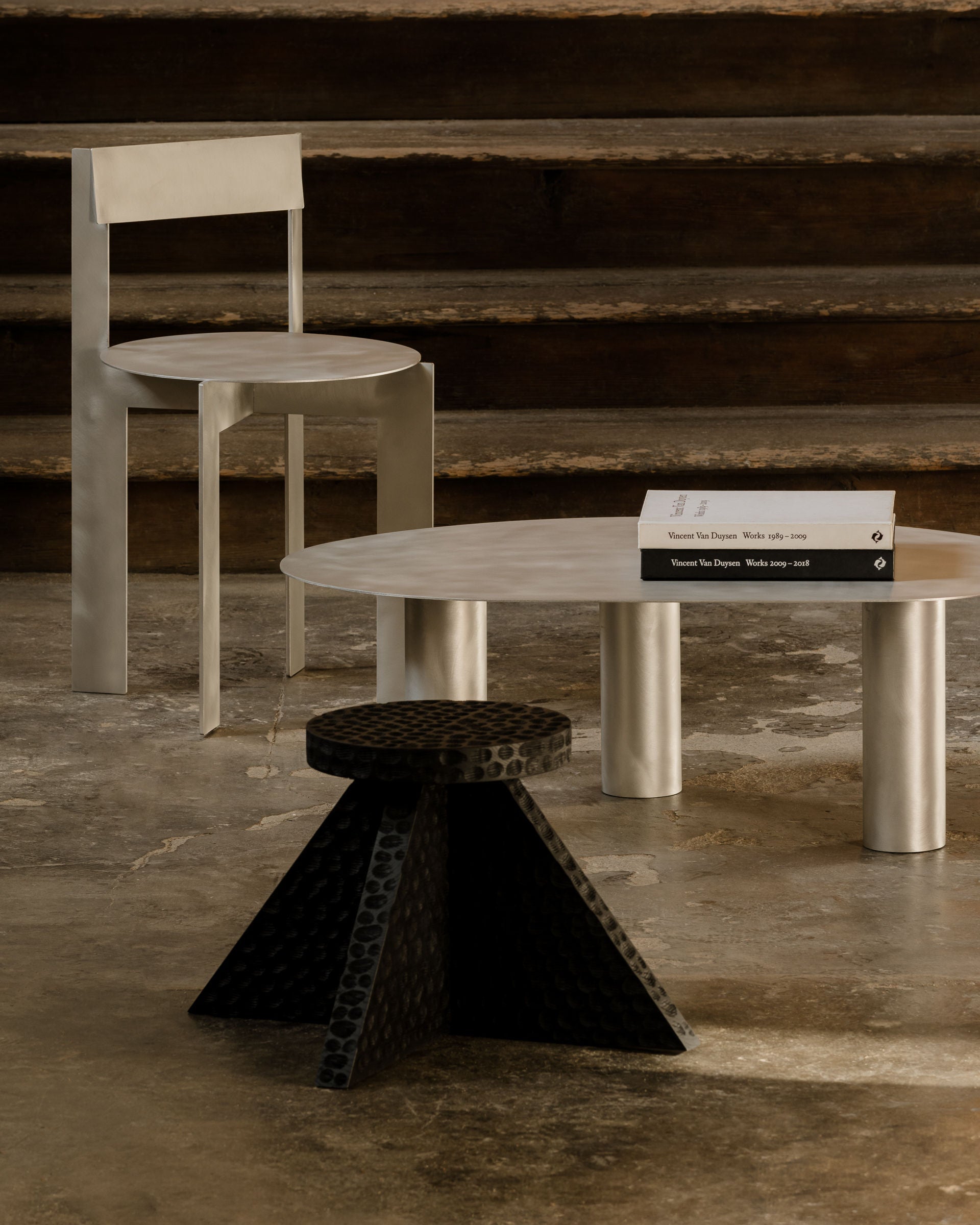 Side Table Object112 — close-up of black textured surface