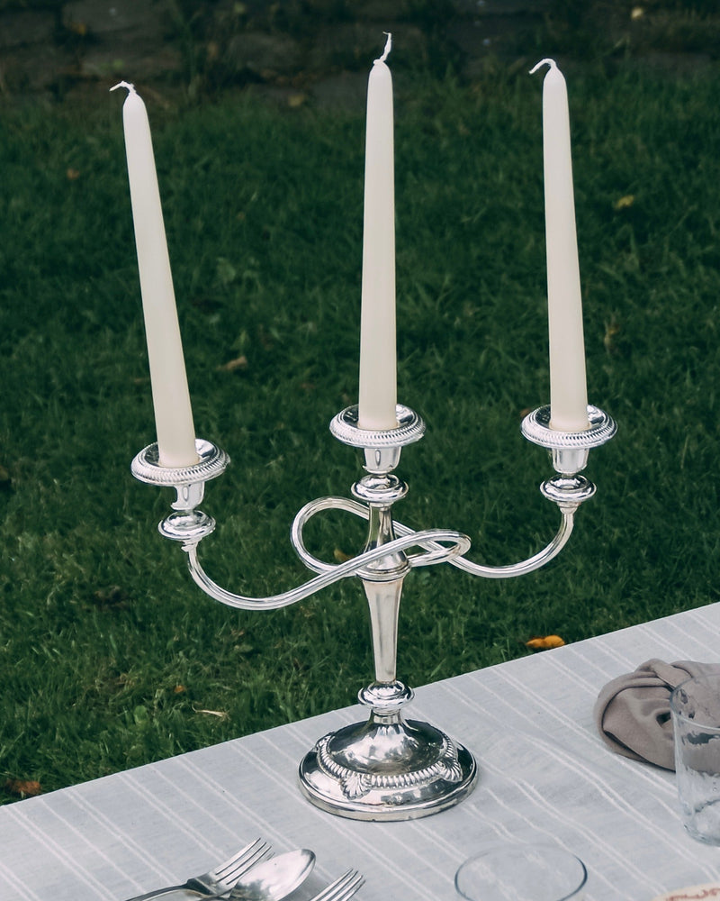 Three-armed Silver Candelabra by Tafelgeluk | The Oblist