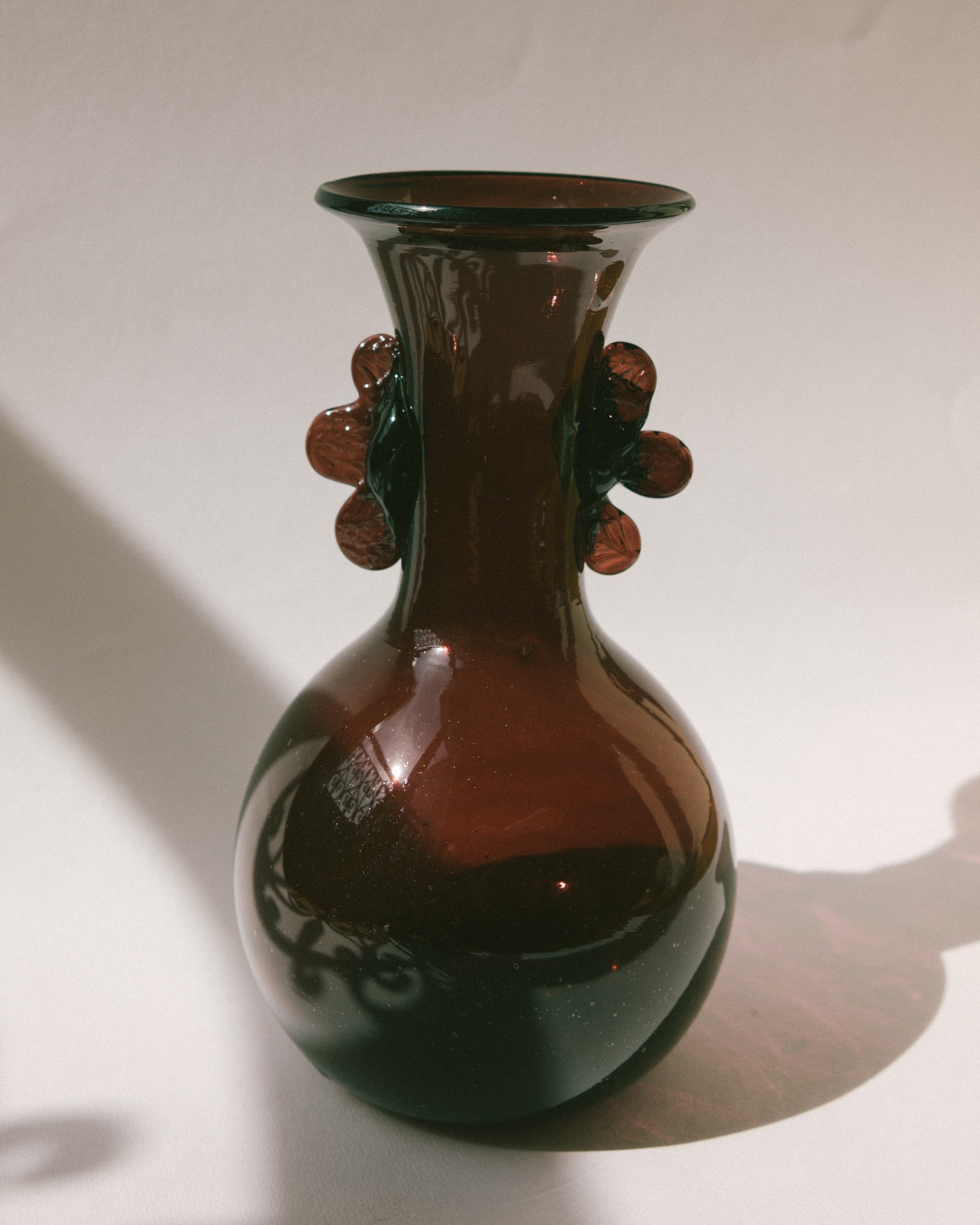 Murano Glass Vase, Aubergine Tone, Italy, 1970s — side angle