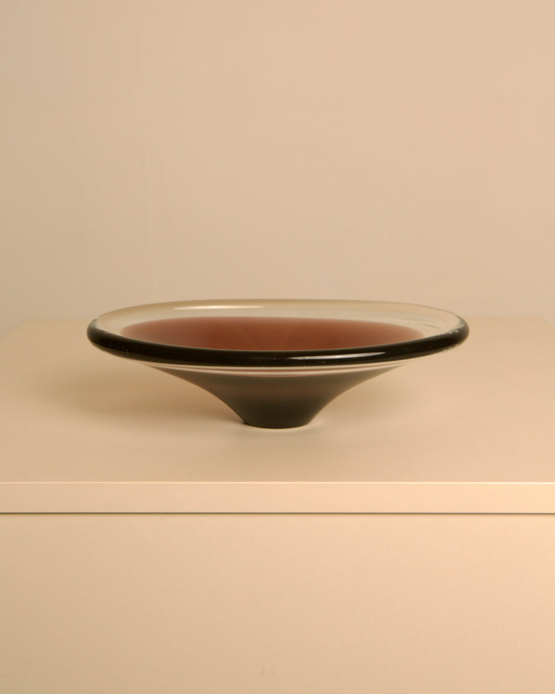 80s Murano glass burgundy oval trinket dish by Treaptyque | The Oblist