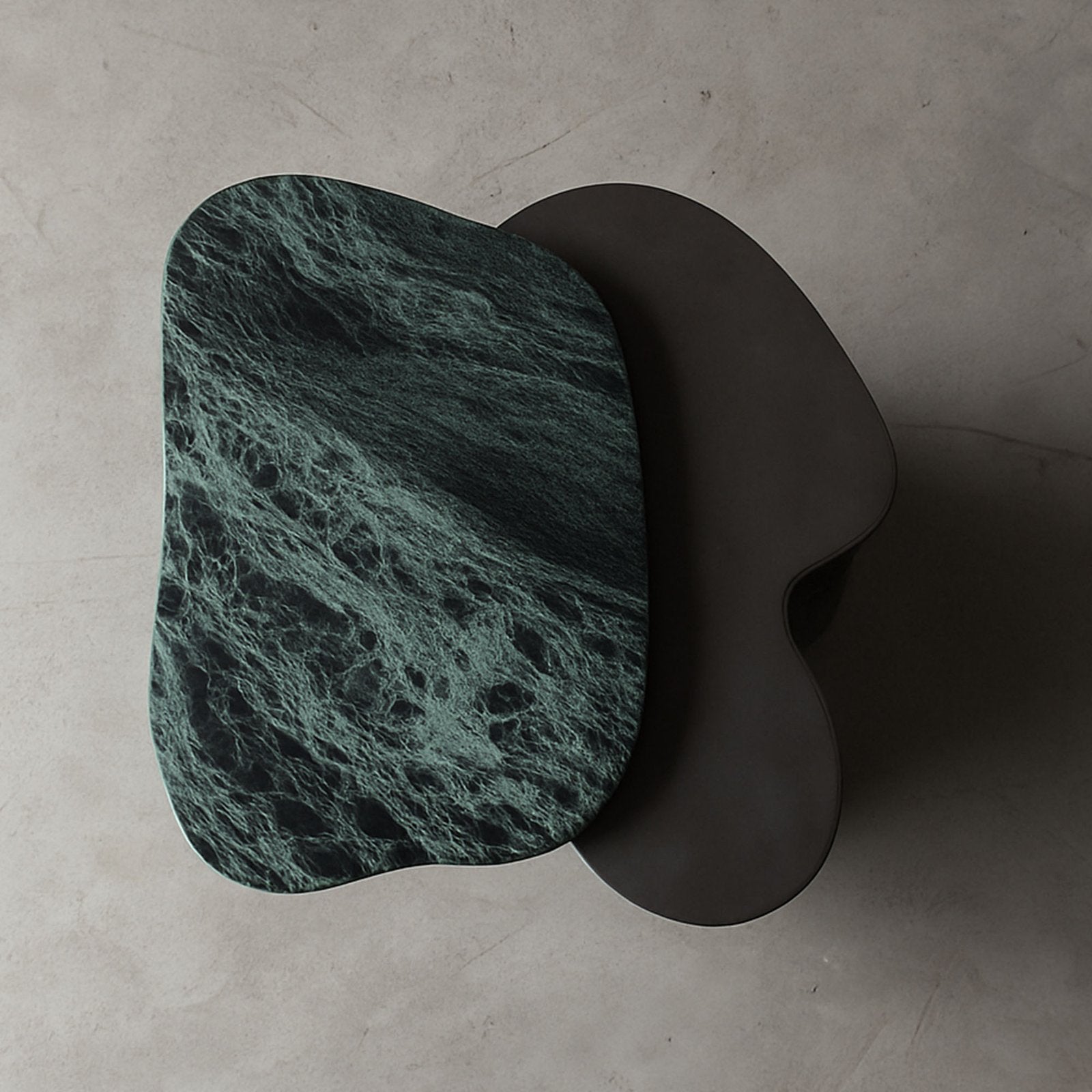 Steel and Stone Side Table - Colgada Series by Nitush Aroosh — close-up