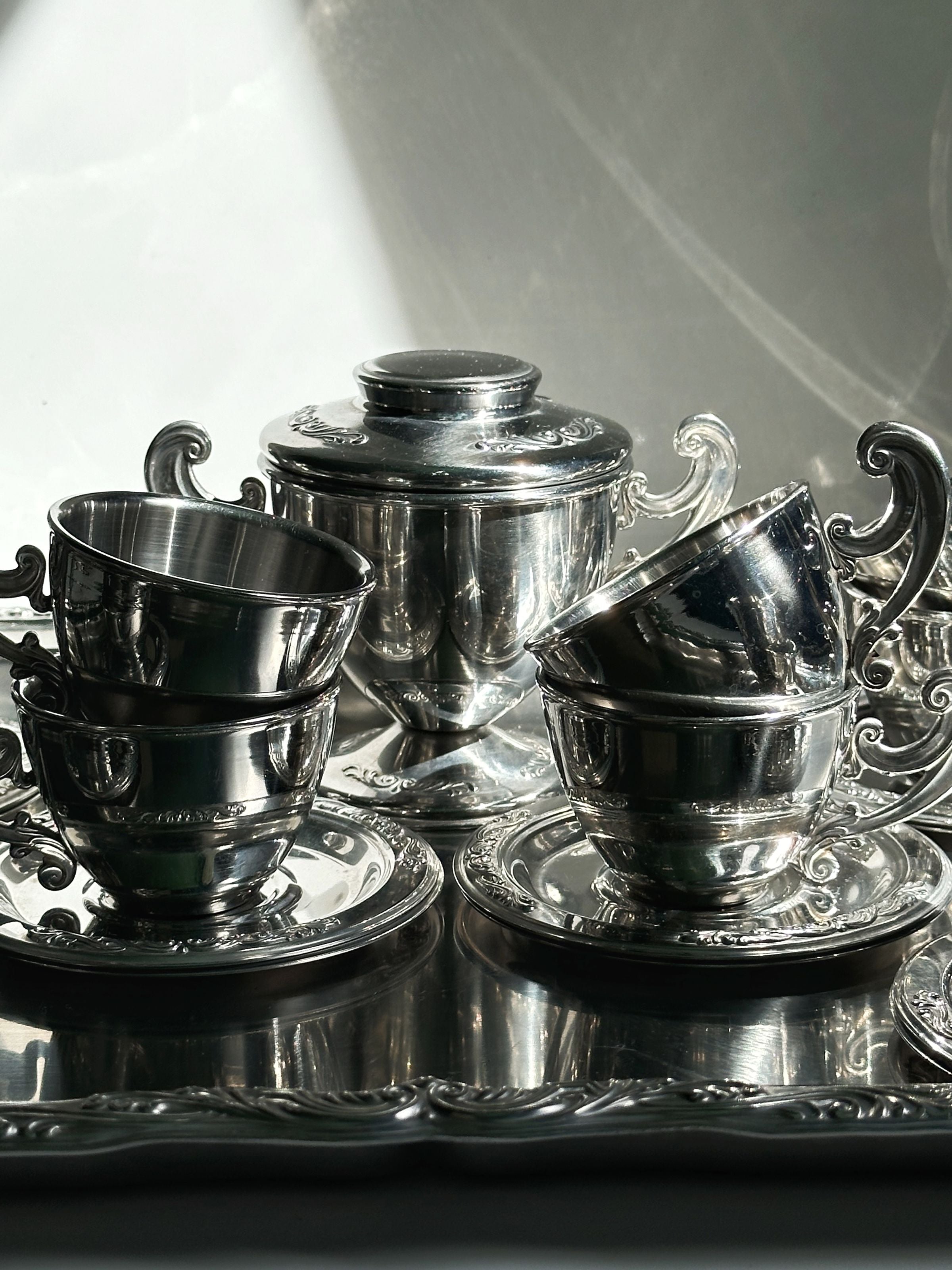 Italian Inox Steel Coffee Set for 12 Persons