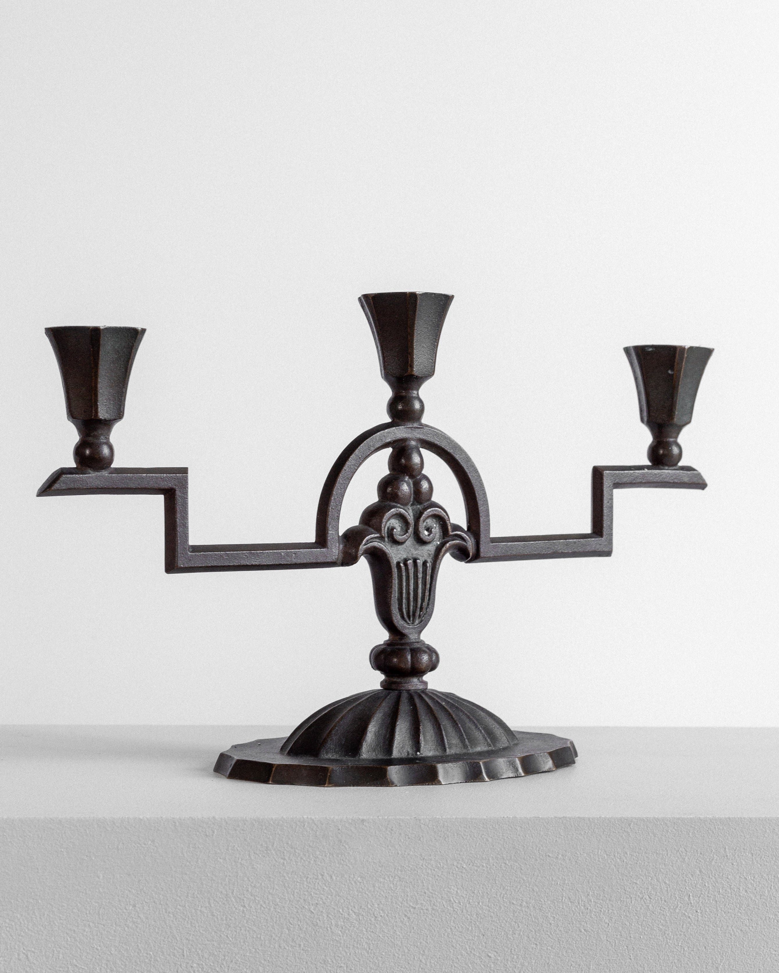Art Deco Bronze Candelabras, 1930s by Spigel | The Oblist