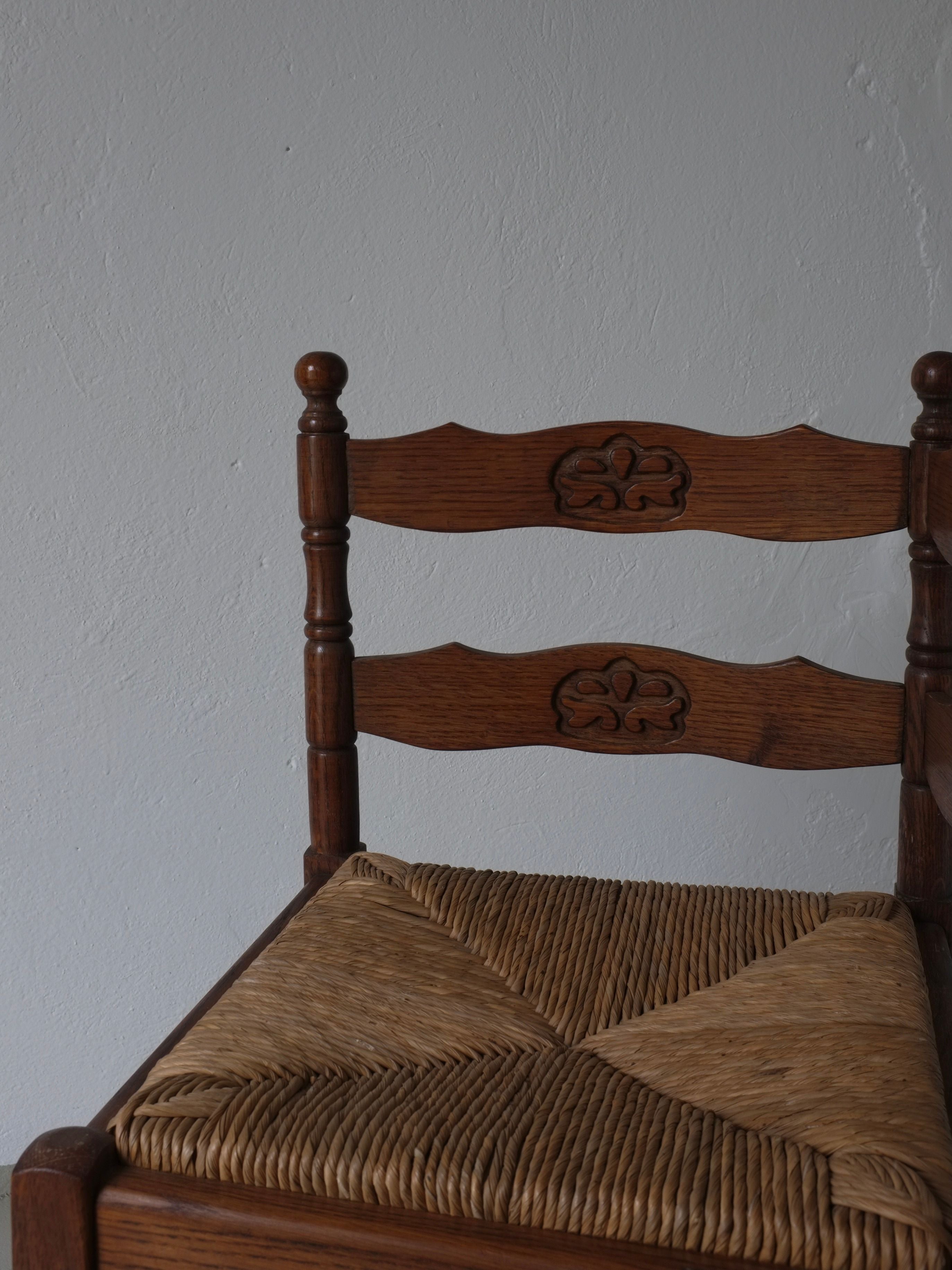 Carved Oak Corner Chair, 1950s
