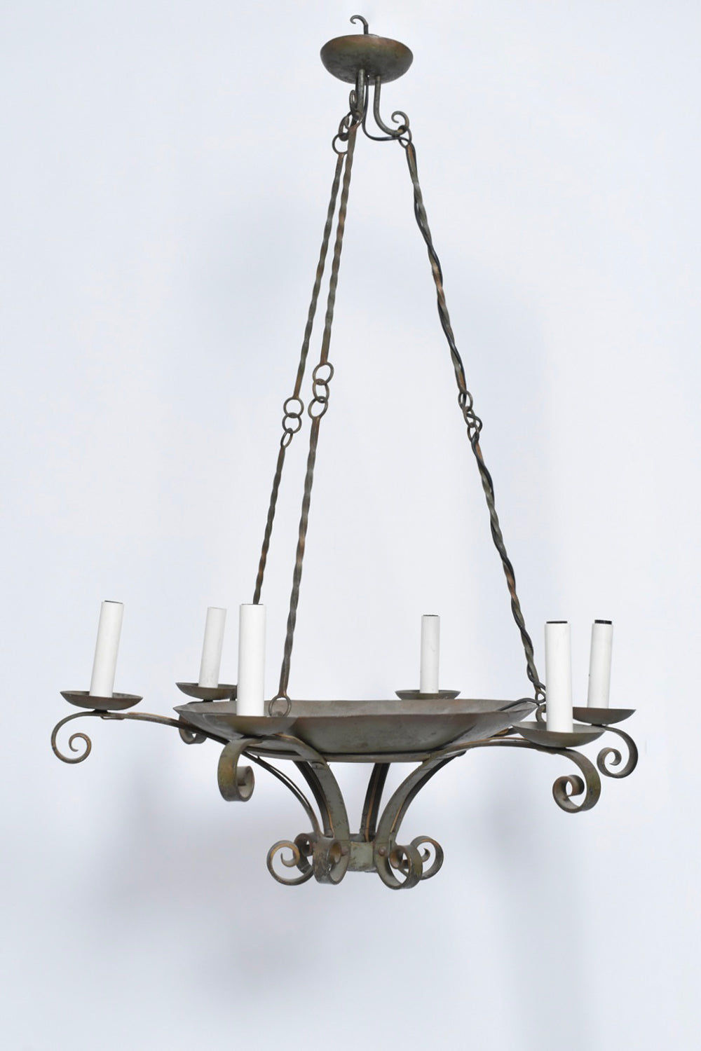Wrought Iron Ceiling Lamp, 1940s.