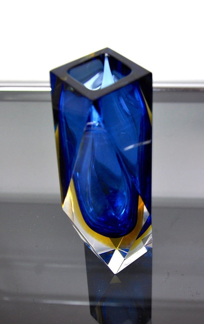 Blue Sommerso Vase in Murano Glass, Italy, 1960s