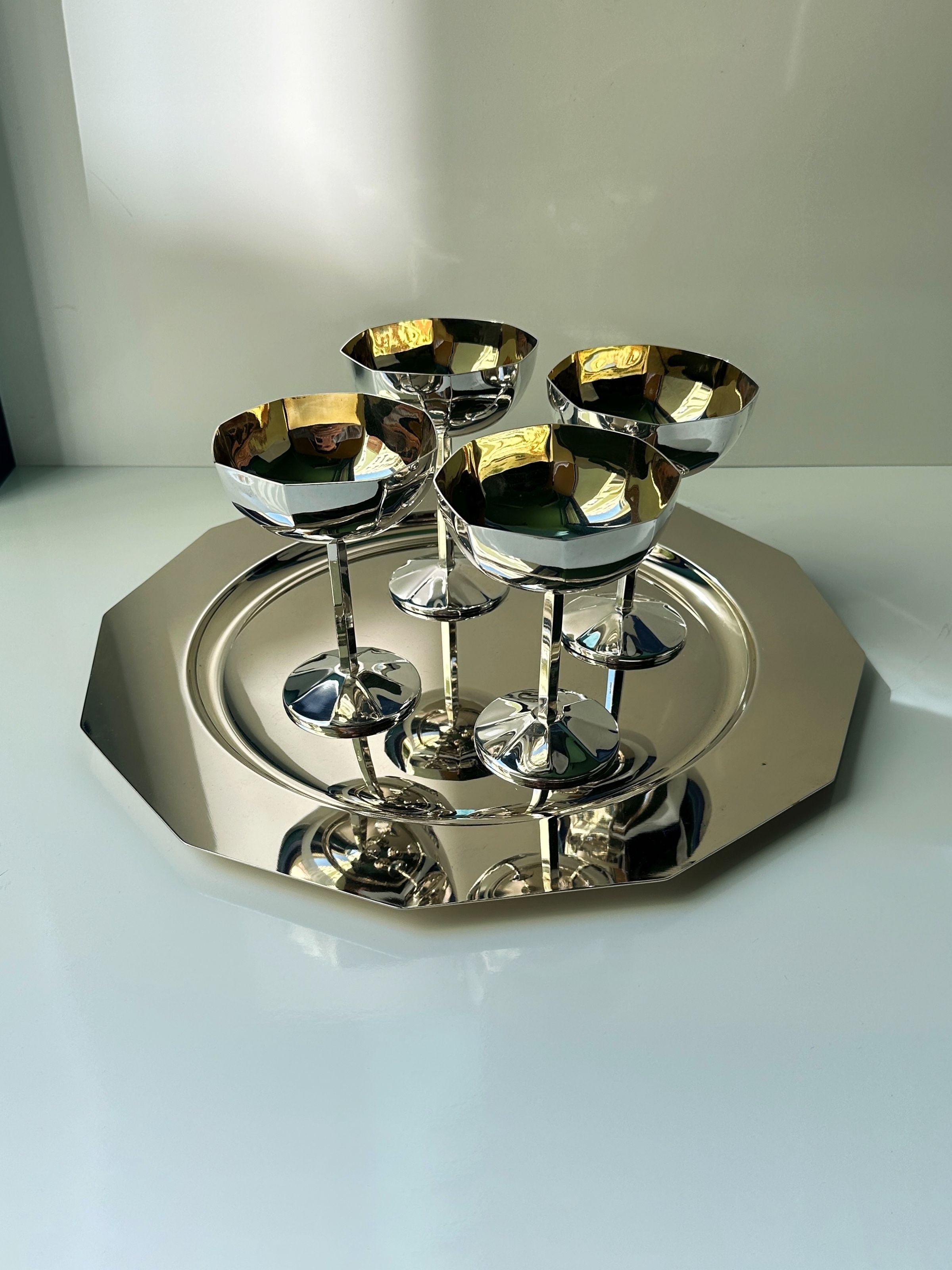 Italian Art Deco Coupes - Silver-plated