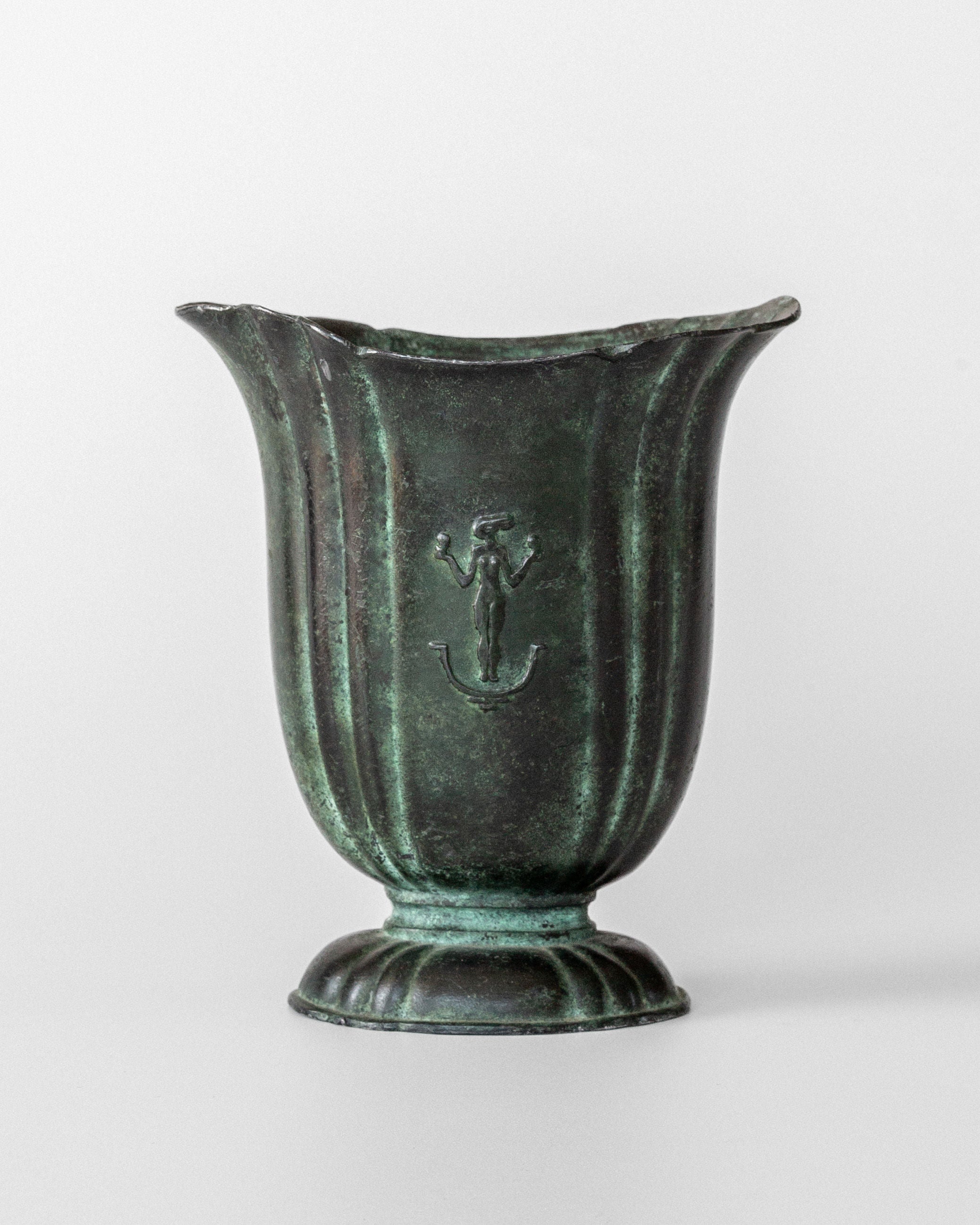 Cast Iron Art Deco Vase by C.G. Hallberg
