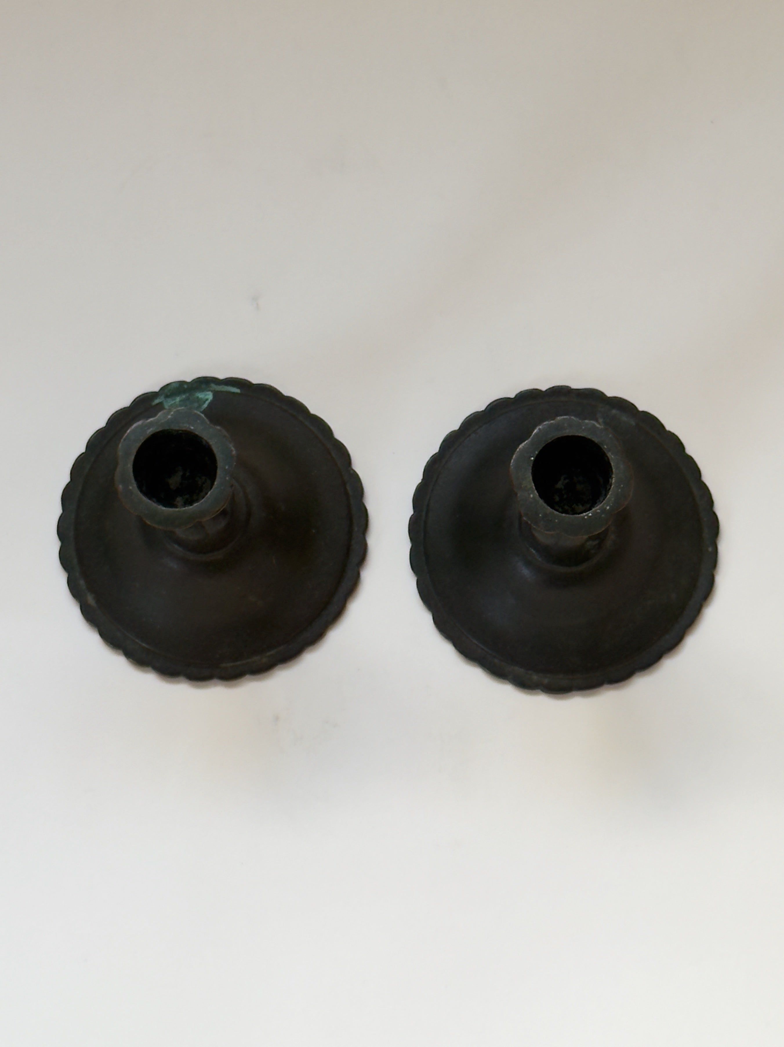 Pair of Antique Bronze Candleholders