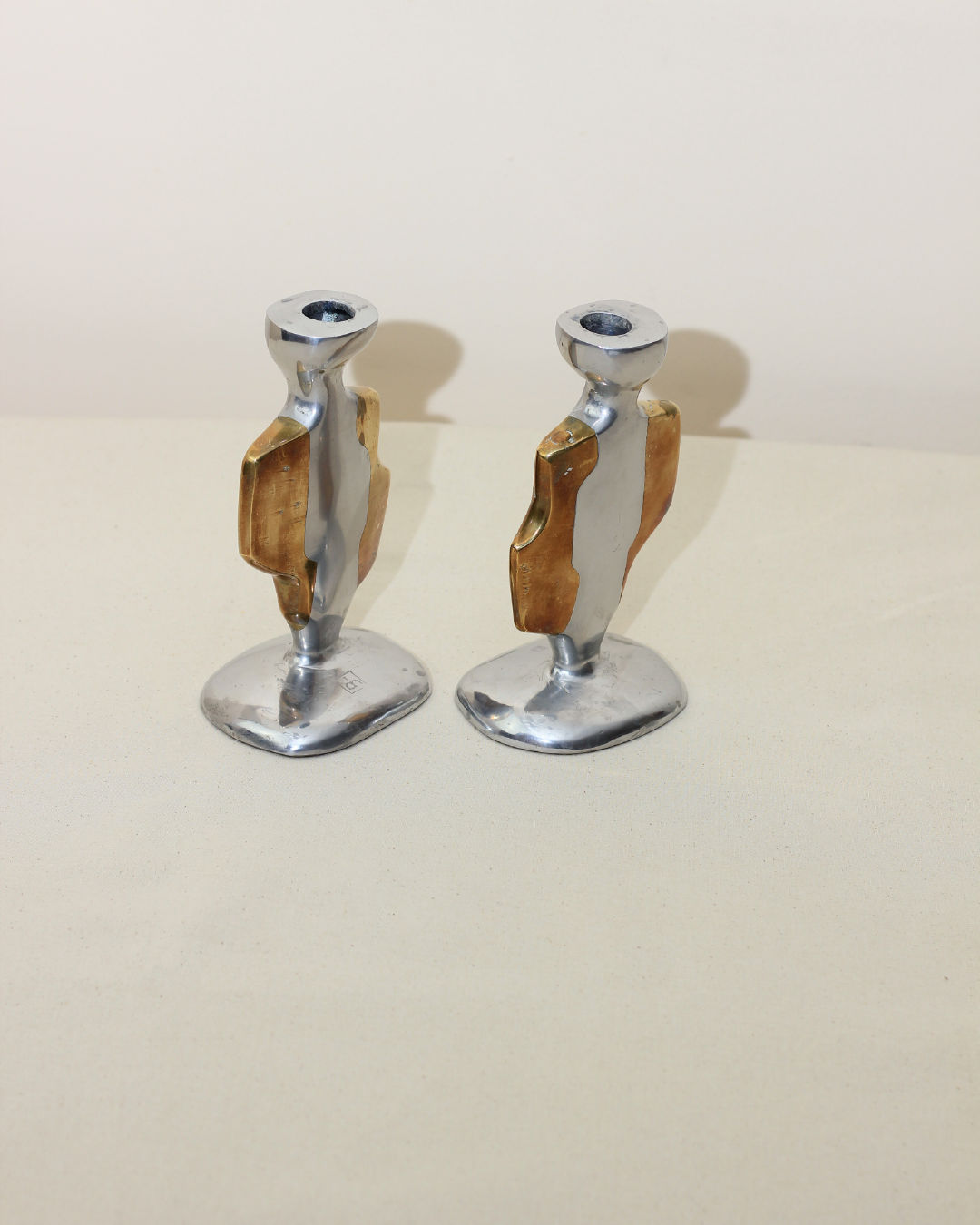 Pair of Brutalist Candleholders