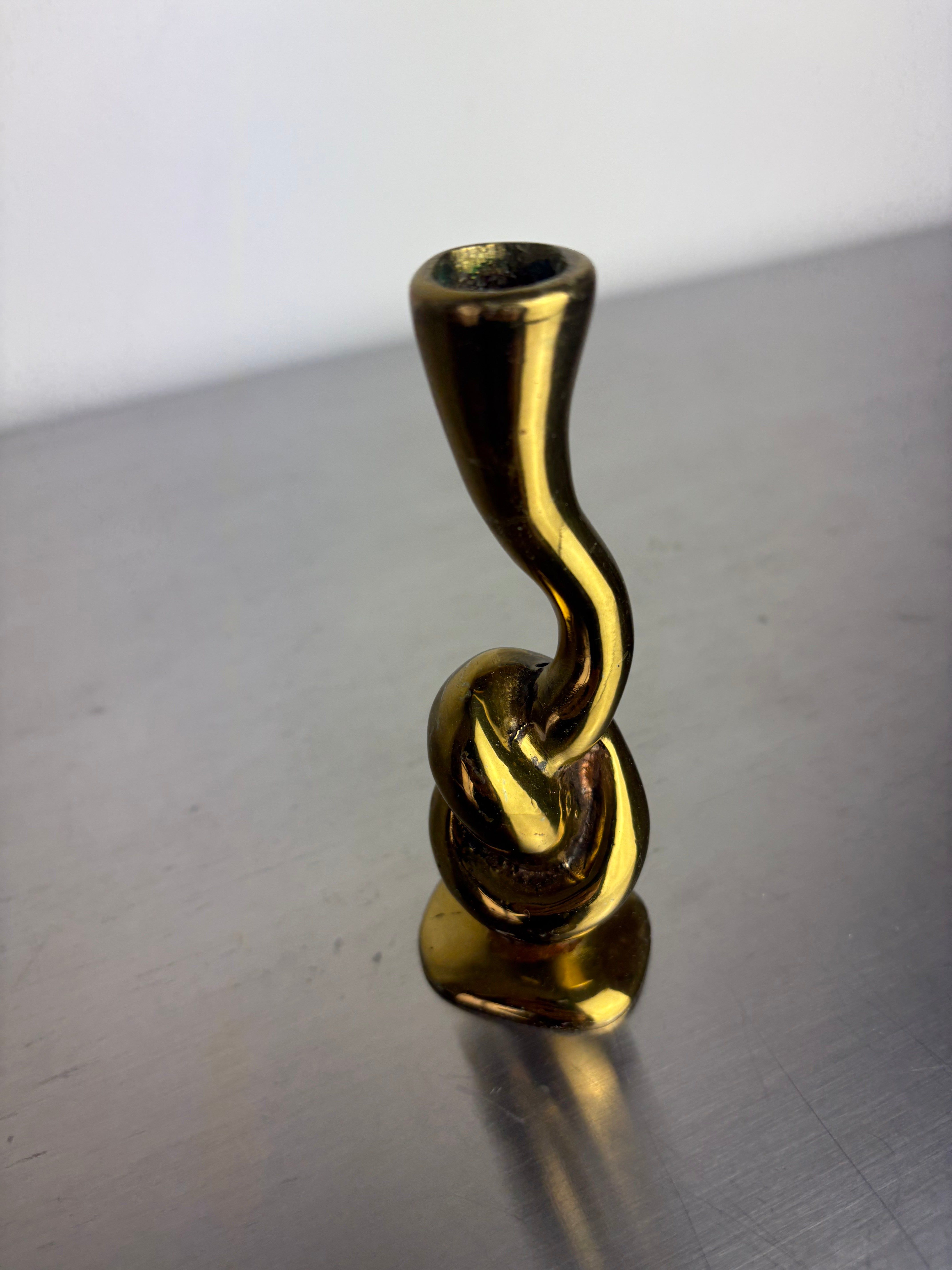 Knot Candleholder in Bronze, Italy, Circa 1970