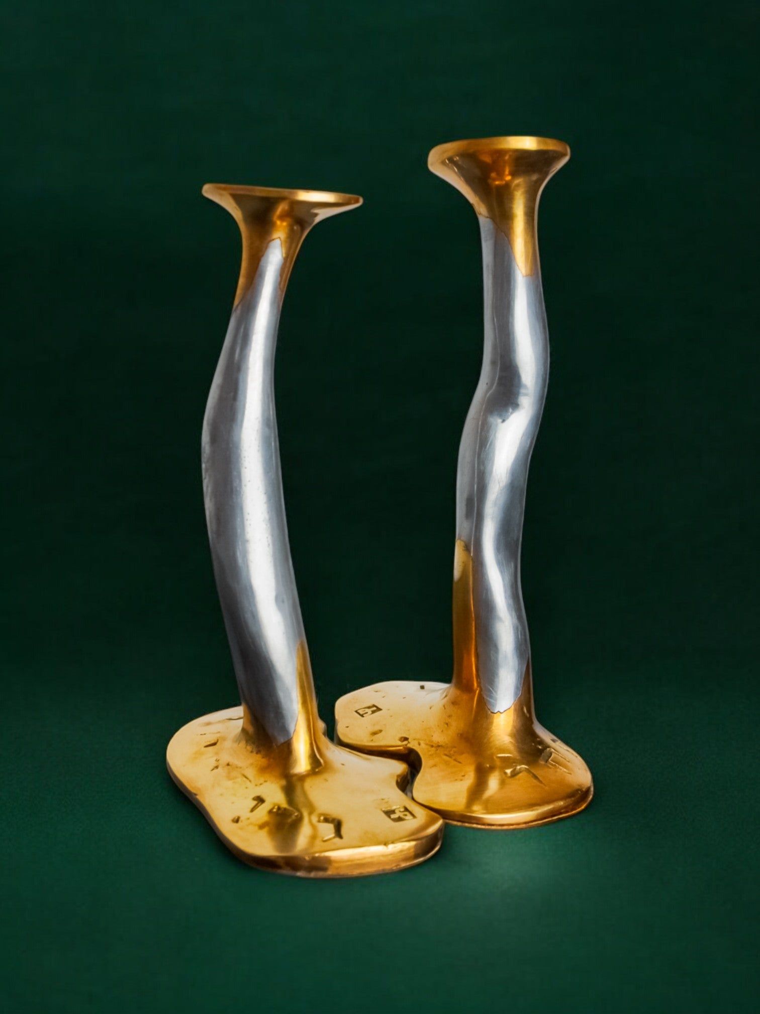Pair of Brutalist Candleholders by David Marshall, 1970s