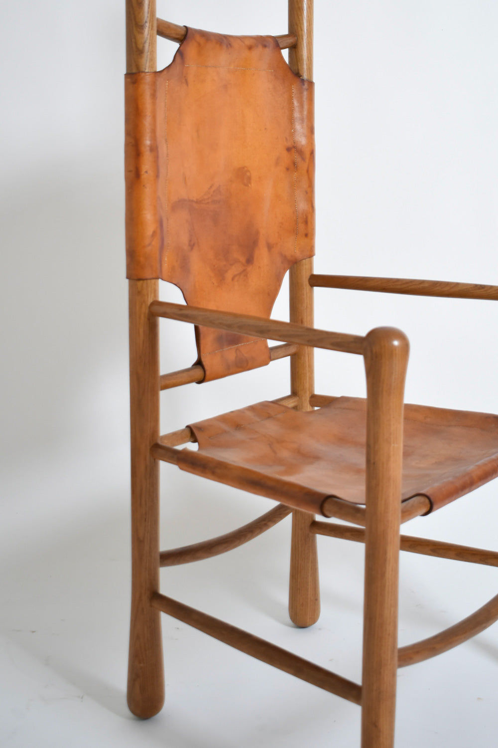 Oak and Leather Armchair, 1960s