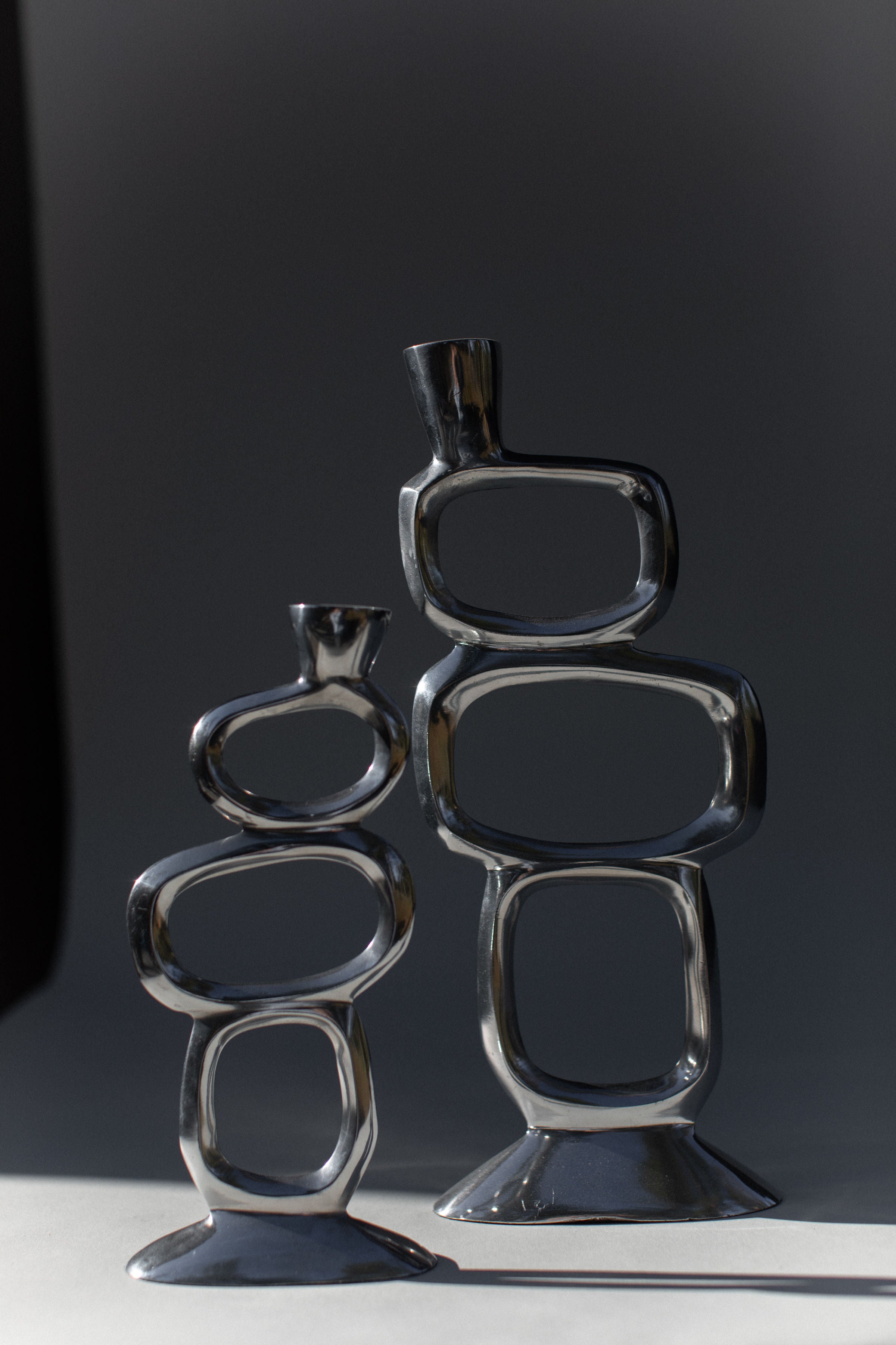 Pair of Brutalist Candleholder by Matthew Hilton 70s