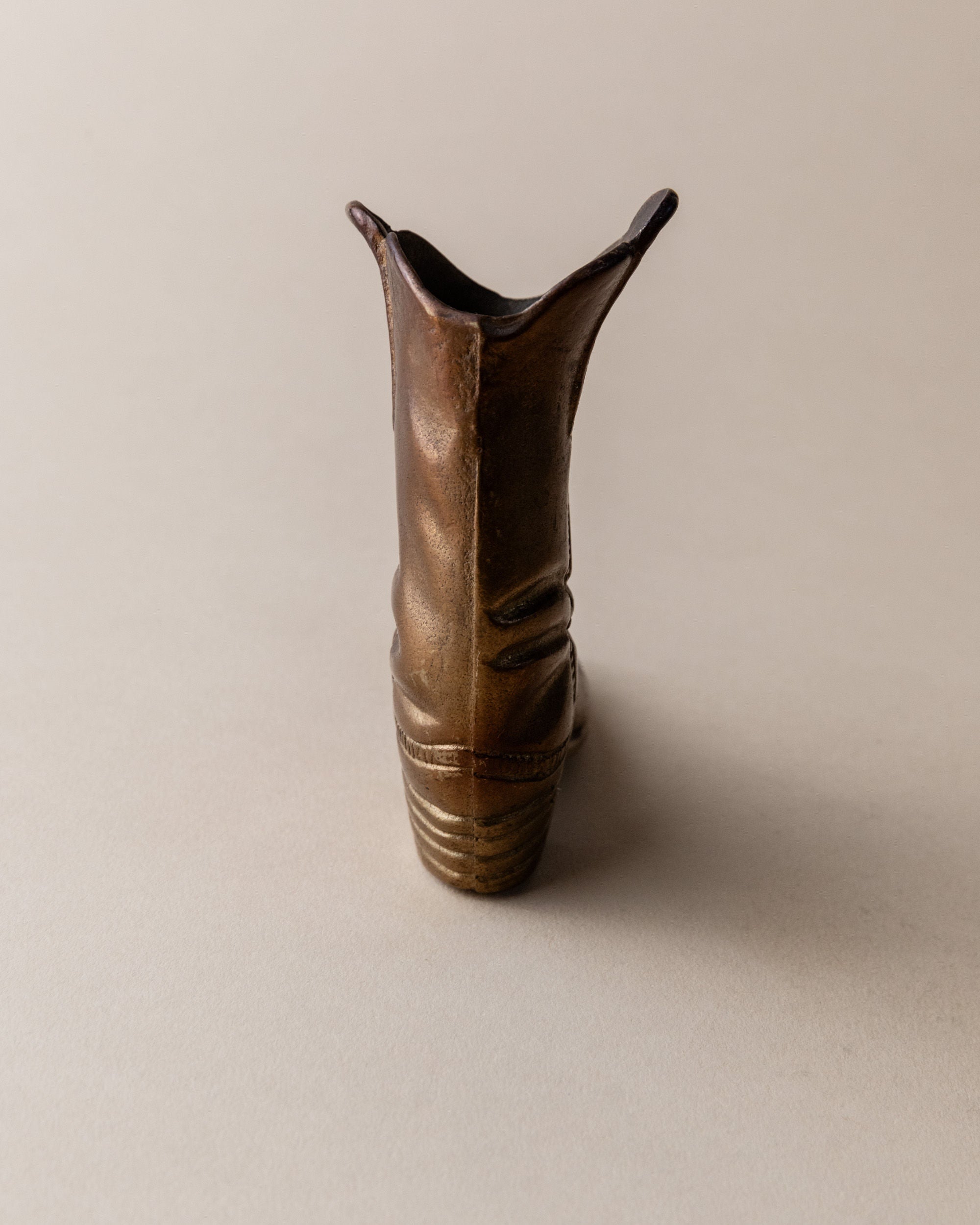 Brass Cowboy Boot Candle Holder, Italy 1980s