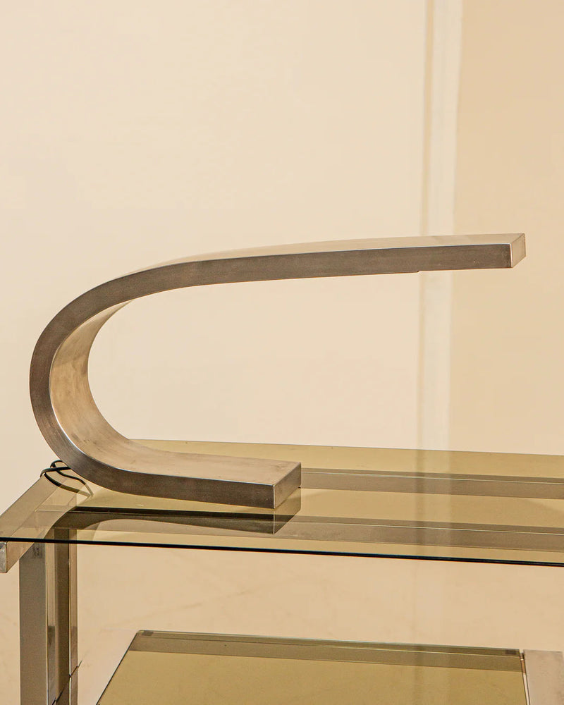 Vintage desk lamp with a chrome finish and adjustable arm