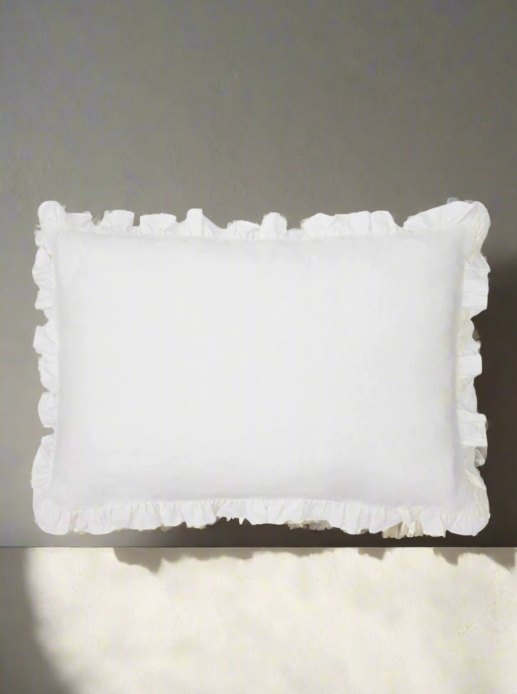 The Ruffled Casita Linen Pillowslips Set in White