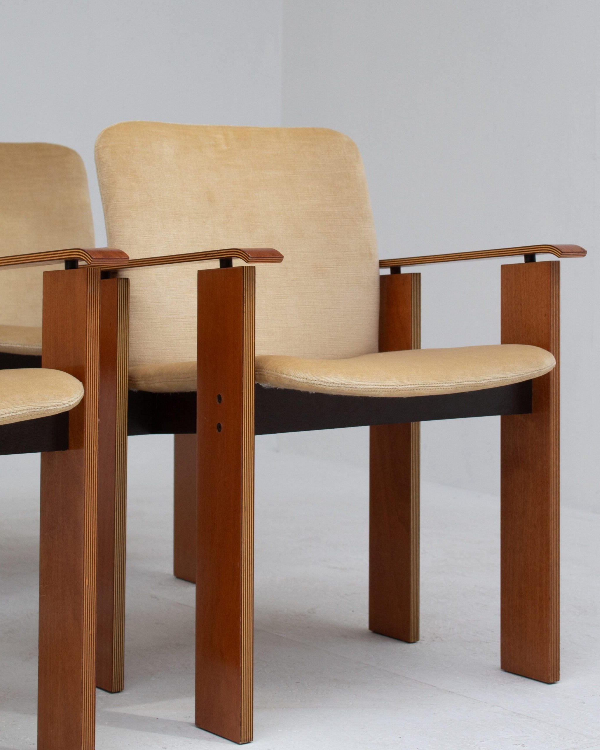 Vintage Dining Table Set with Armchairs