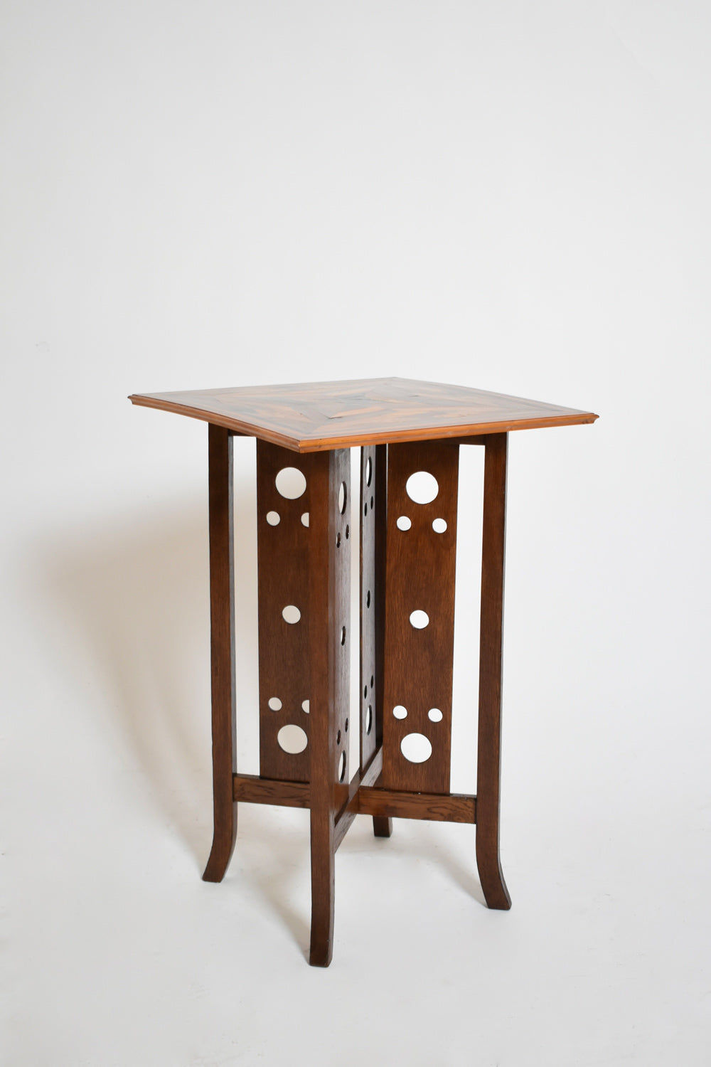 Geometric Marquetry Side Table, 1920s
