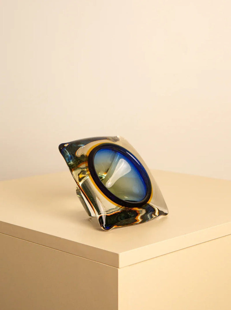Handcrafted Large 60's Blue Murano Vide Poche, a beautiful and elegant piece of art for home decor