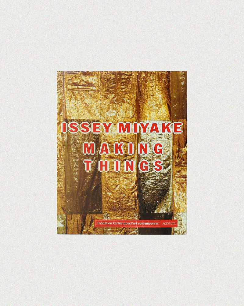 Issey Miyake Making Things art book with golden textile cover