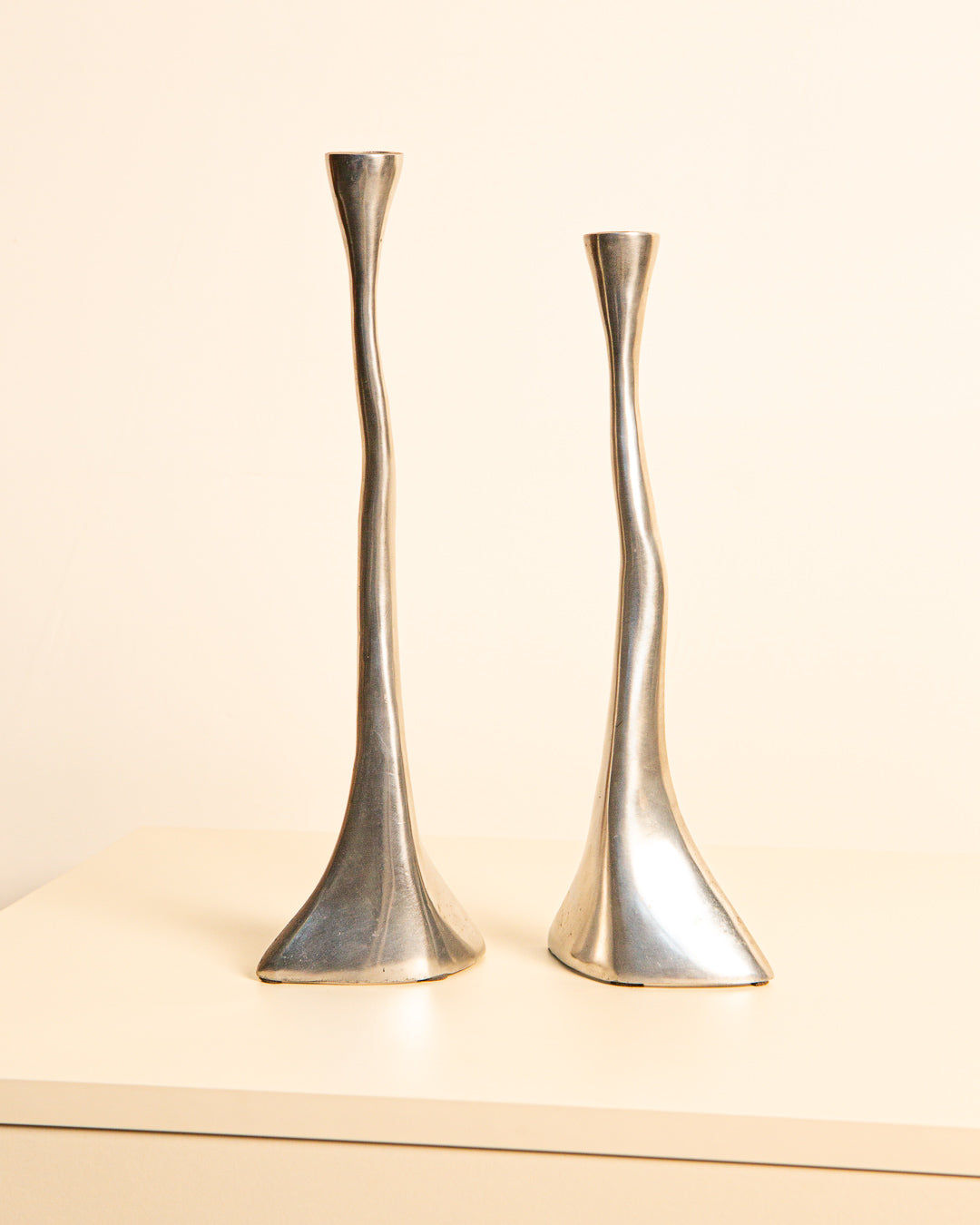 Pair of Italian Candleholders 80's by Treaptyque | The Oblist