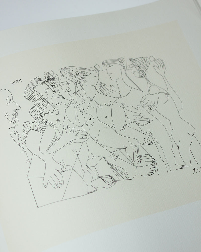 Picasso line drawing detail from Suite 156 art book page