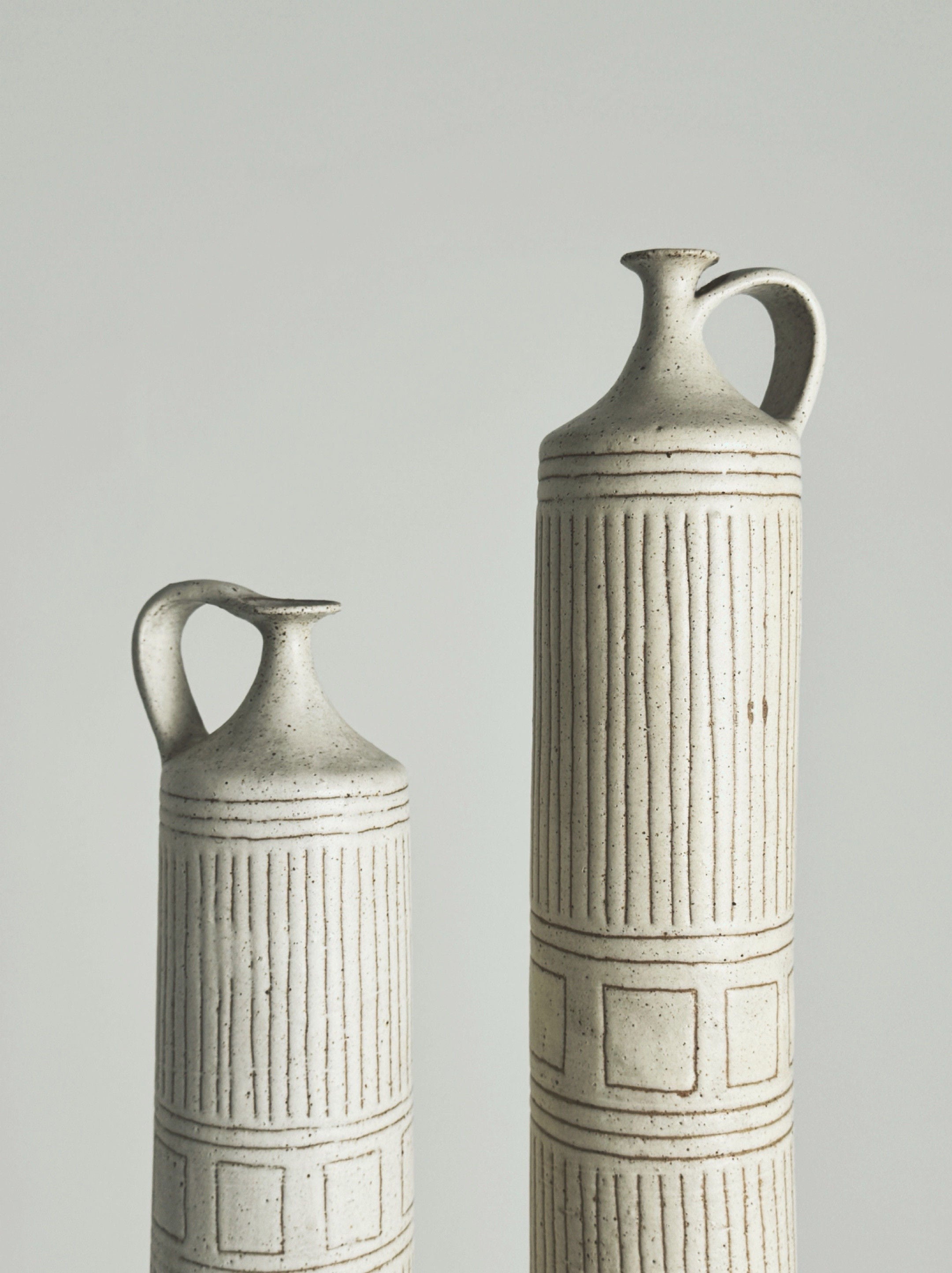 Monumental Pair of Bottles by Bruno Gambone