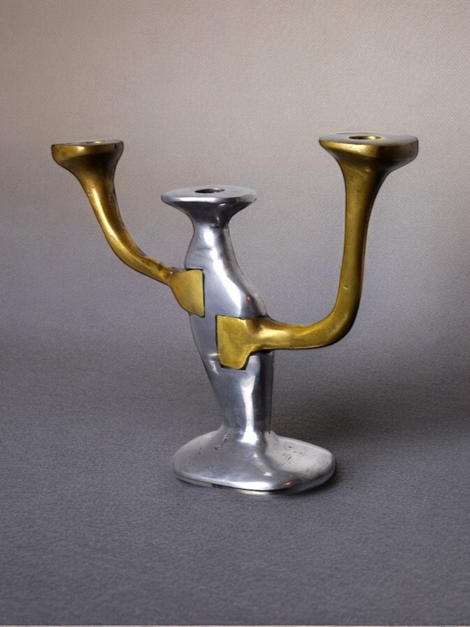 Pair of Brutalist Candleholders by David Marshall, 1980s