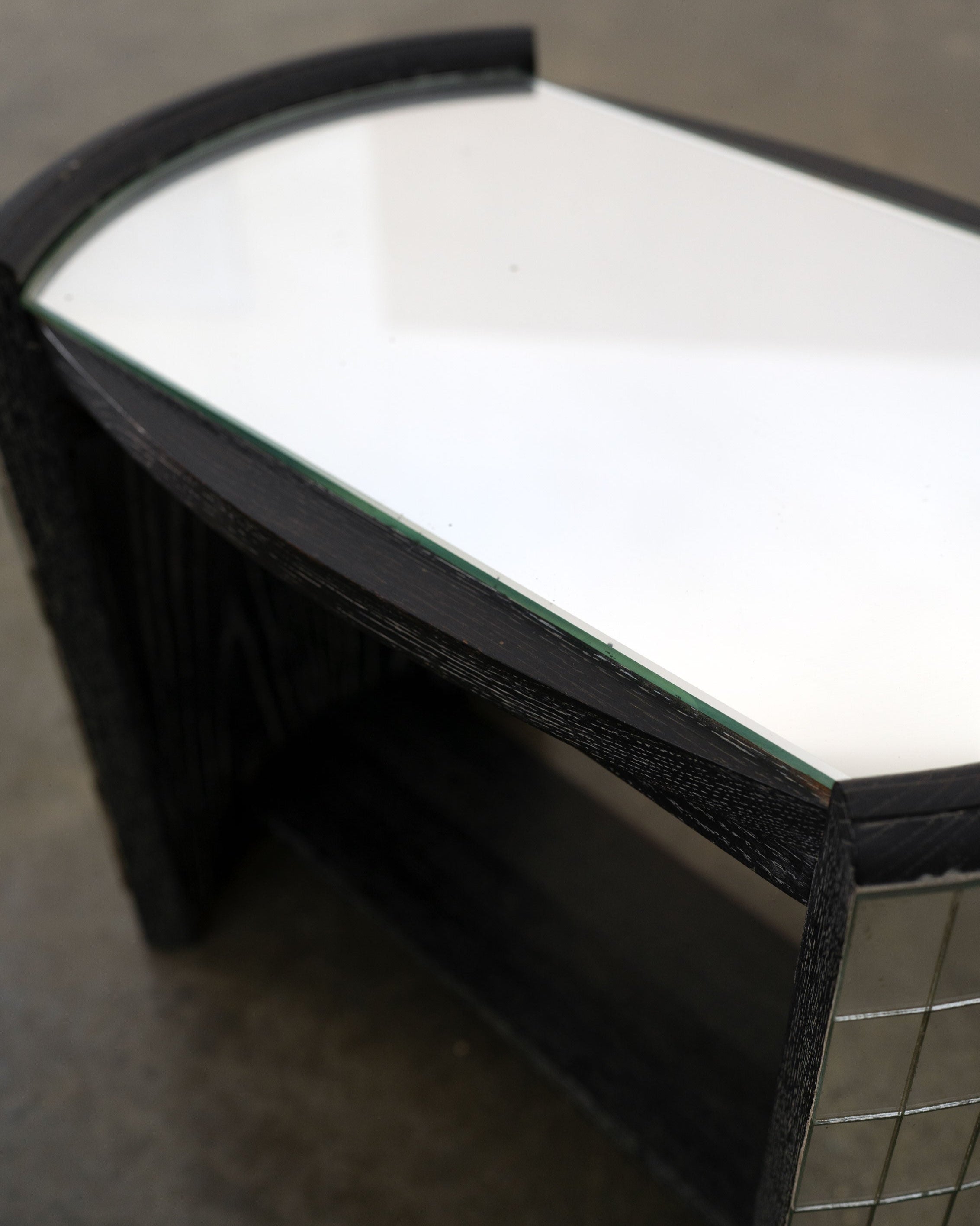 Ebonised Oak and Mirror Mosaic Side Table