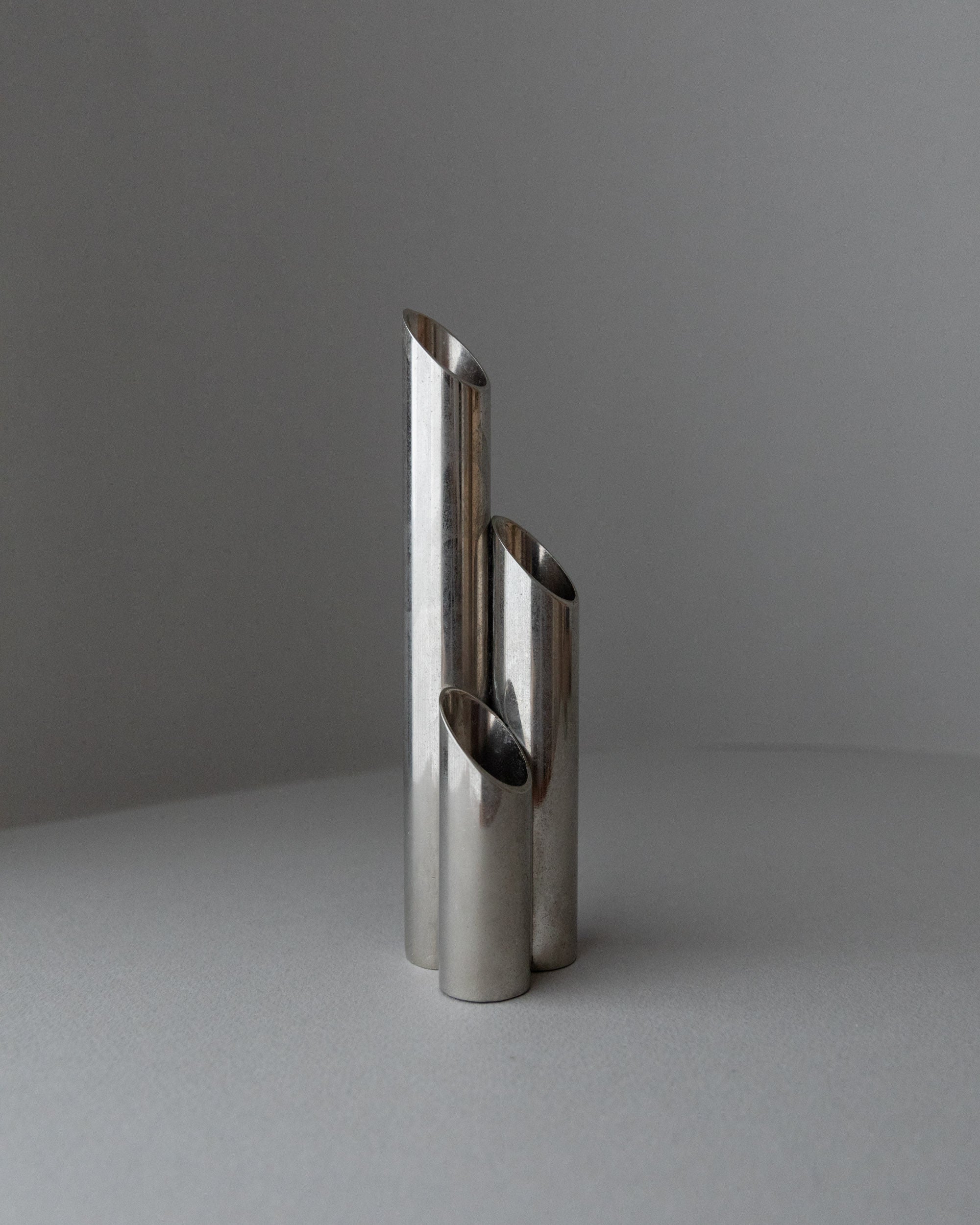 Stainless Steel Candle Holder, Italy 1970s