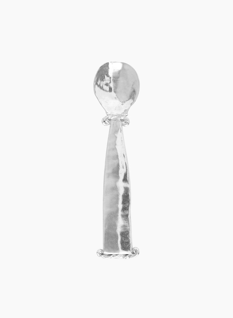 Clear glass spoon with rounded bowl and cylindrical handle by Corali